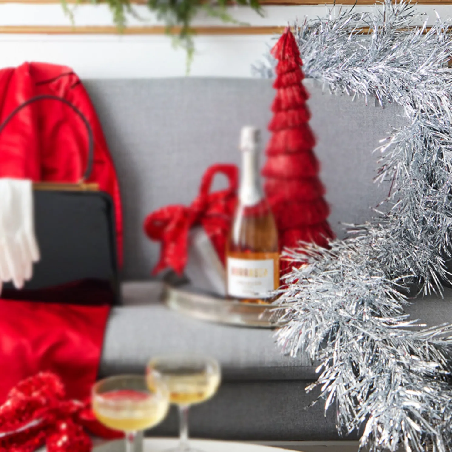 Raz 6' Silver Tinsel Garland G4302376