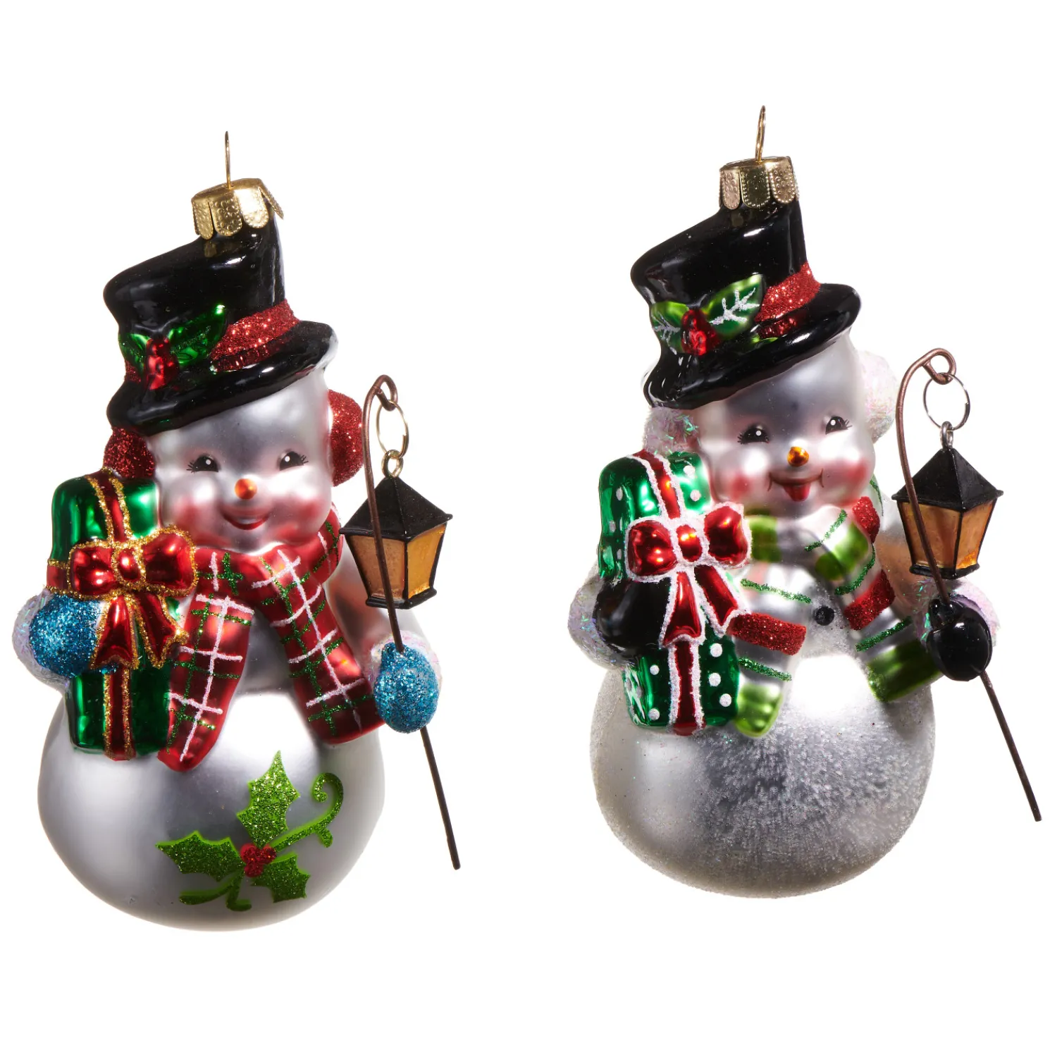 Raz 5" Snowman Glass Christmas Ornament 4552903