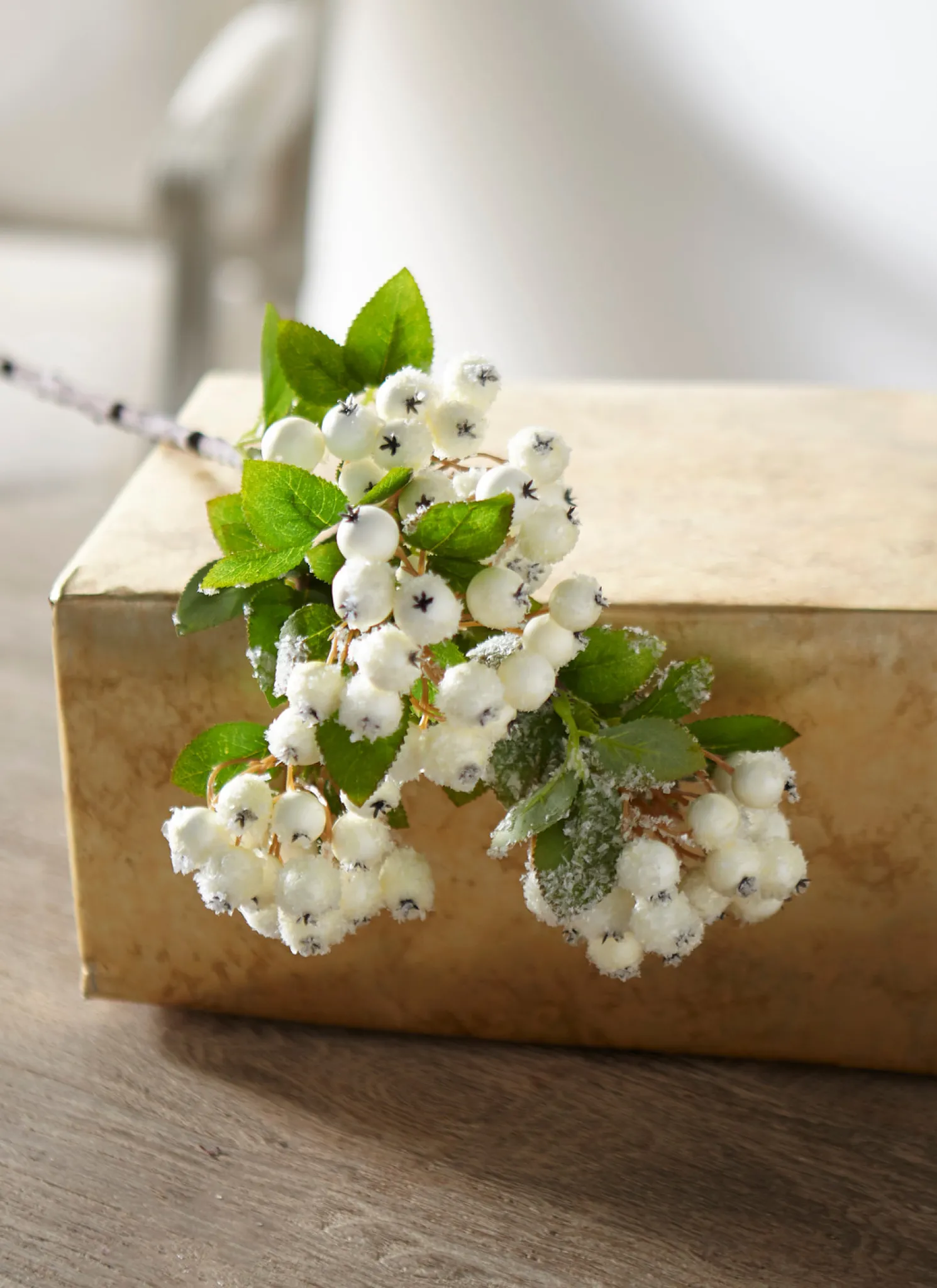 Raz 22.75" Snowy White Berry Bush Christmas Tree Pick F4212932