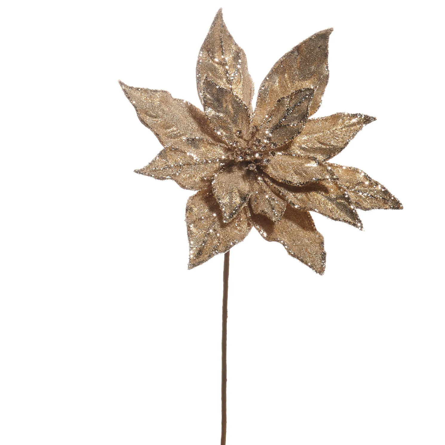 Raz 20" Soft Champagne Poinsettia Stem Christmas Tree Accessory F4506731