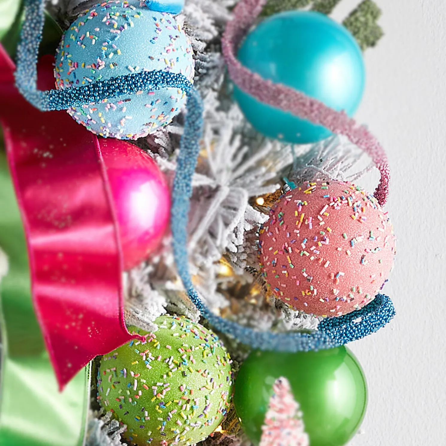 Raz 4" Sprinkled Ball Christmas Ornament Set of 3 4514868