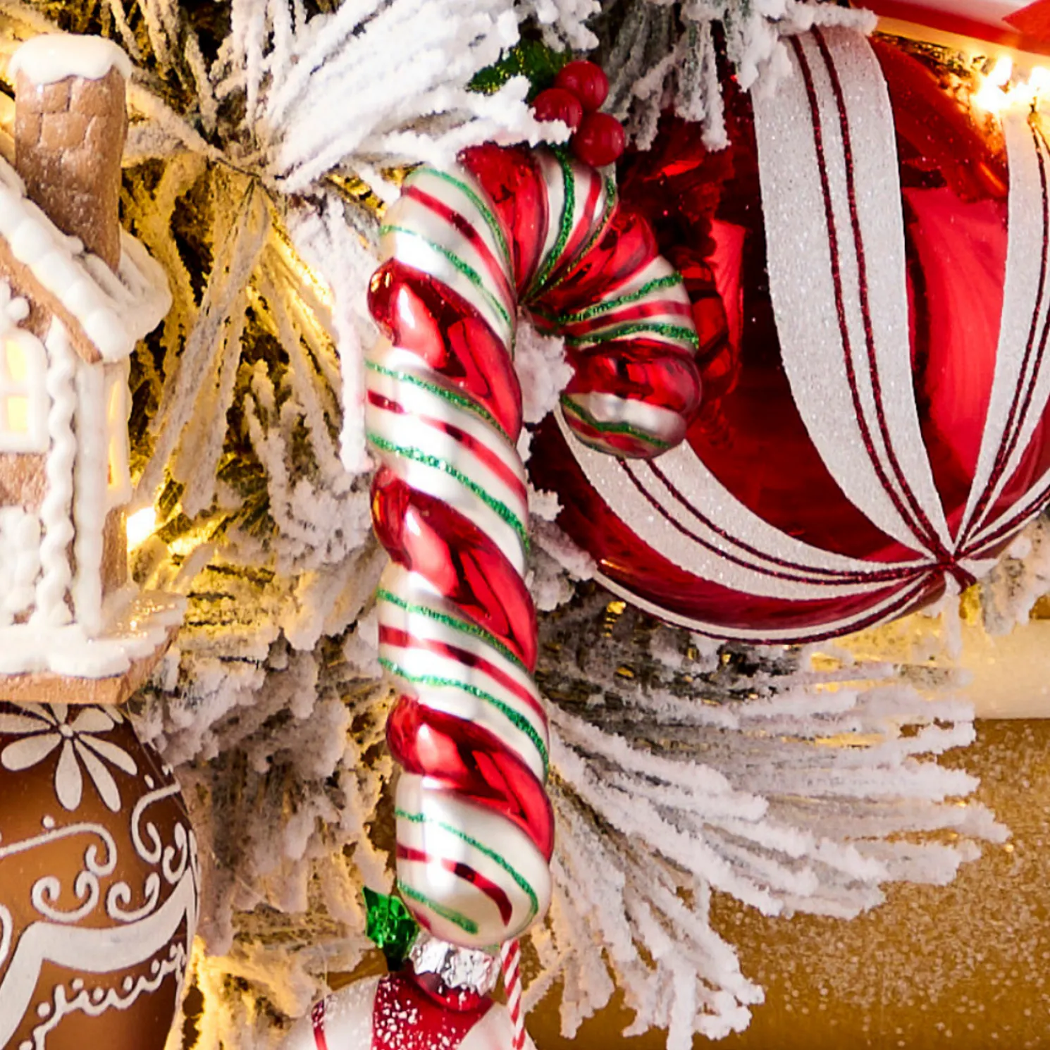 Raz 6" Striped Candy Cane Glass Christmas Ornament 4552852