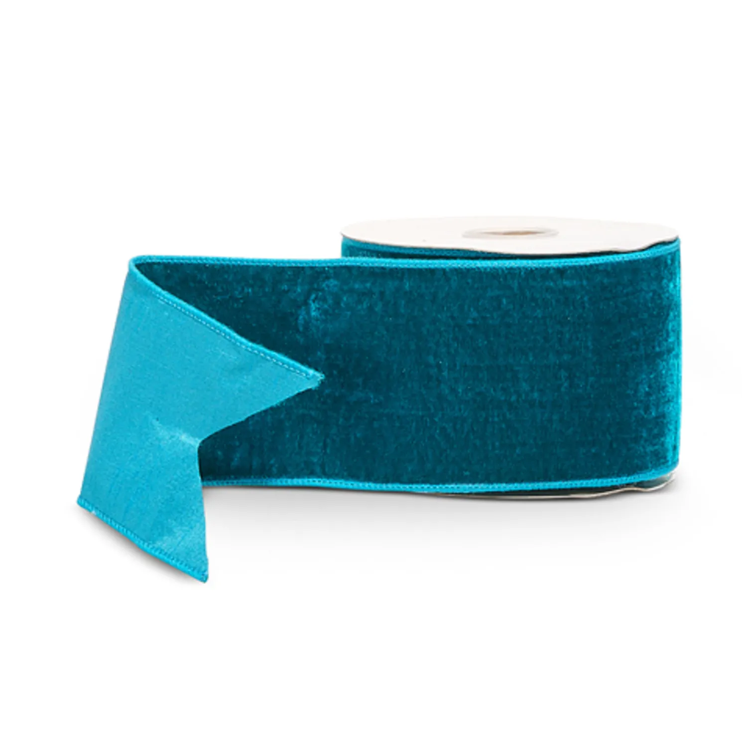 Raz 4" Teal Velvet Wired Christmas Ribbon R4527863