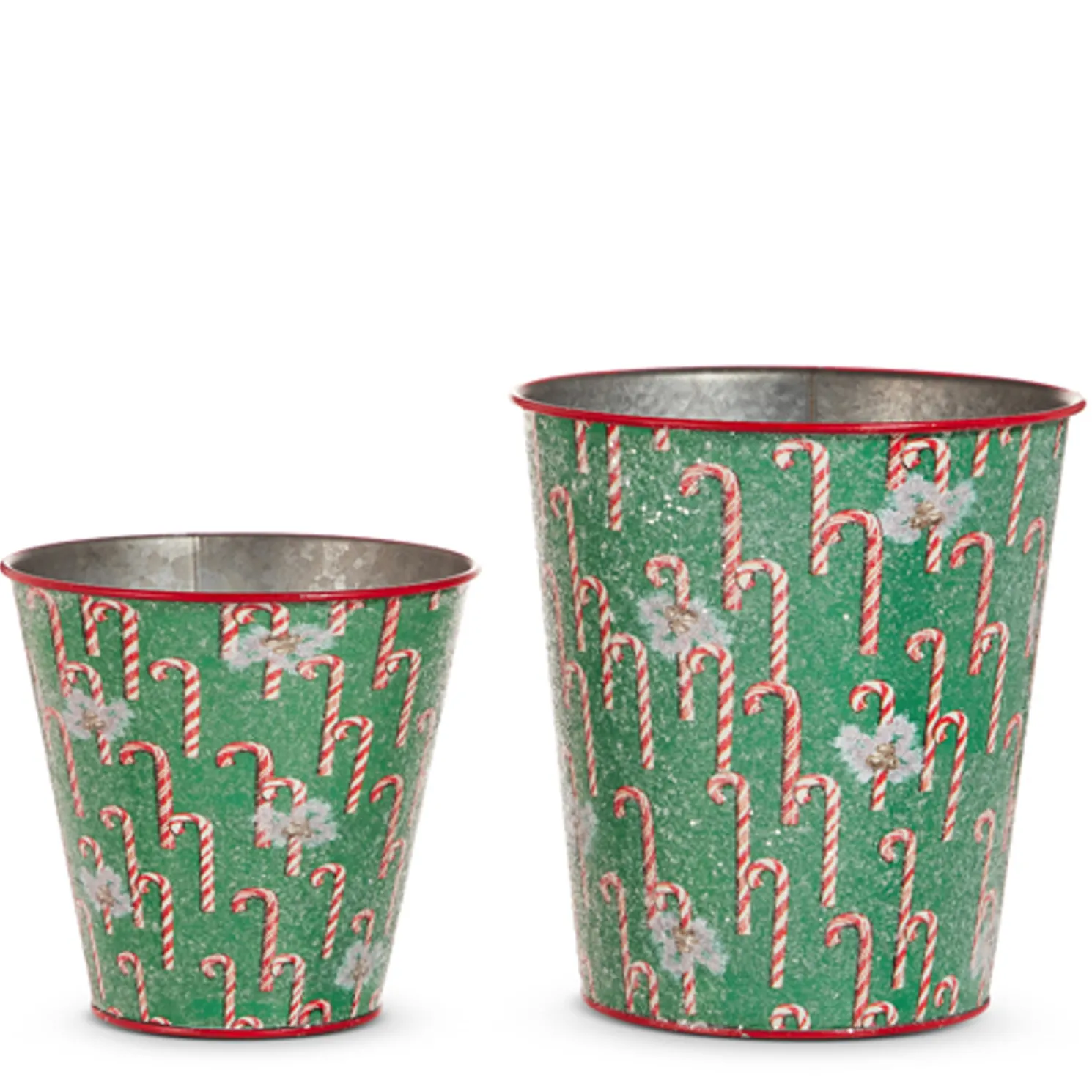 Raz 7" The Magic of Christmas Candy Cane Buckets Christmas Decoration 4559218