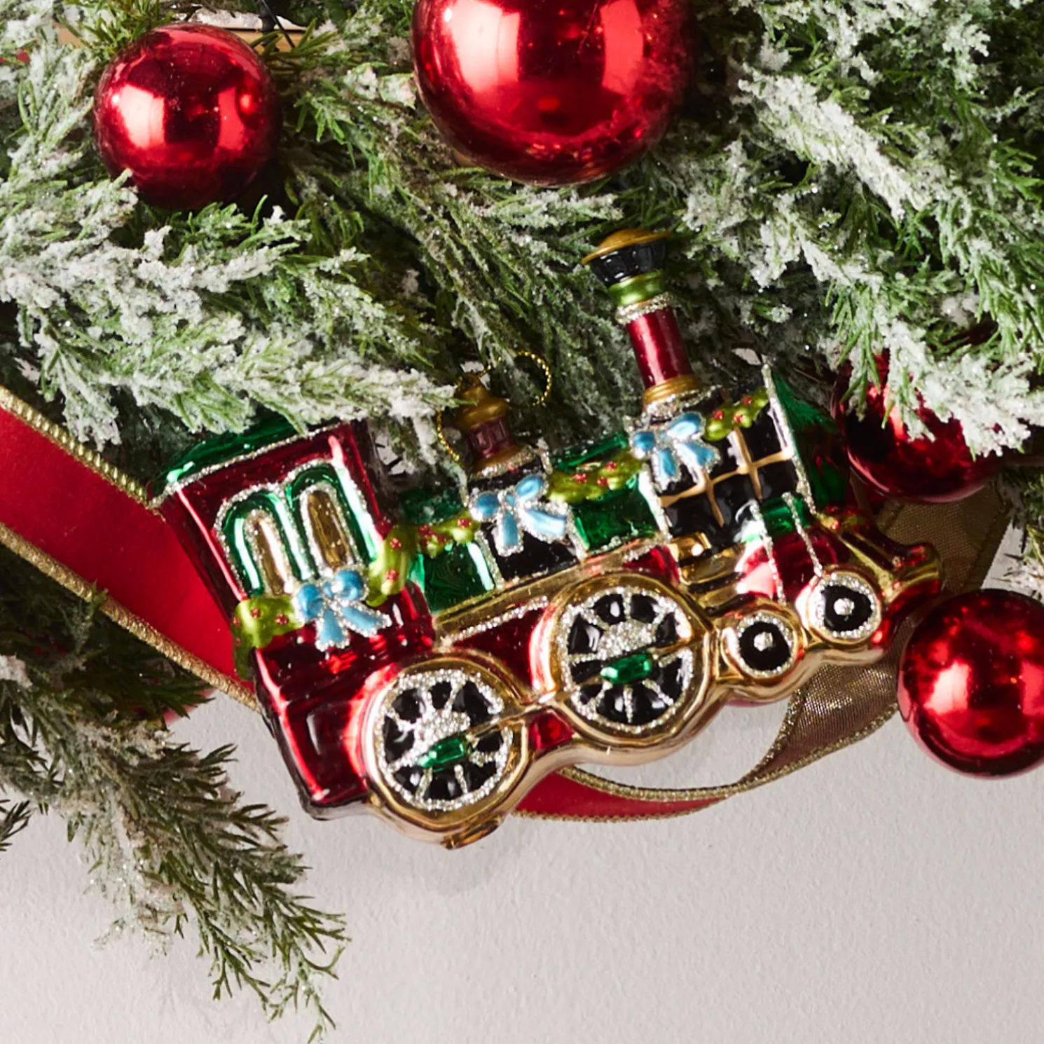 Raz 5.5" Train Glass Christmas Ornament 4552900