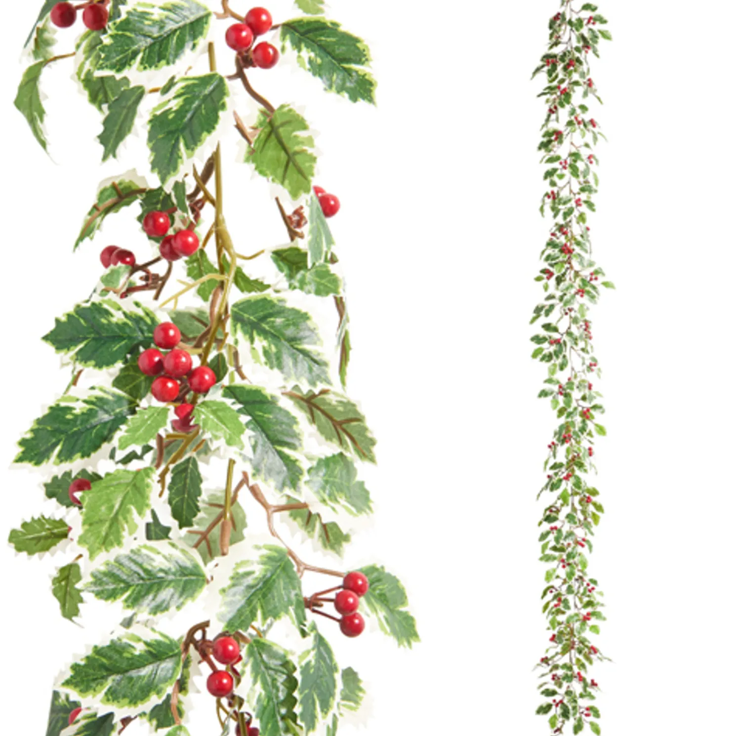 Raz 6' Variegated Holly Christmas Garland G4402449