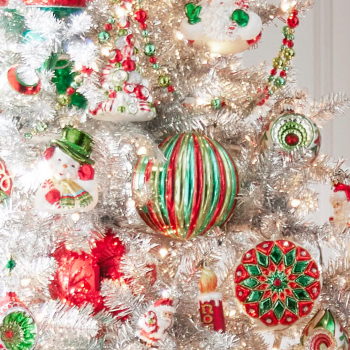 Raz 6" Vintage Colorful Striped Ball Christmas Ornament 4432725