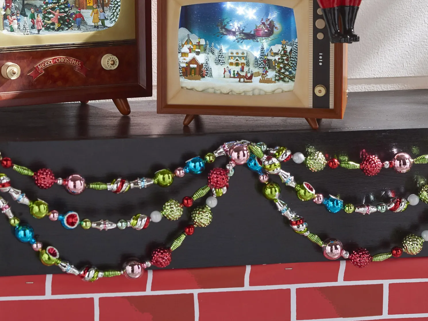 Raz 7' Vintage Glass Christmas Tree Garland G4320031