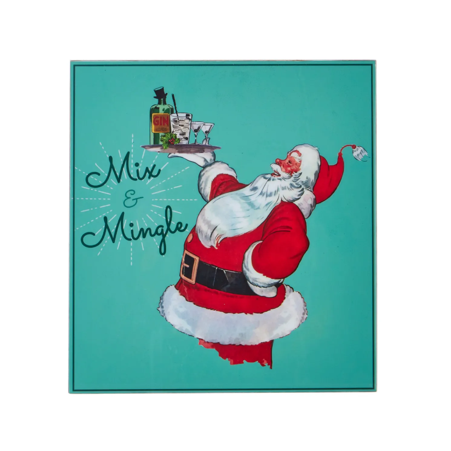 Raz 9.5" Vintage Inspired Mix & Mingle High Shine Wall Block Christmas Sign 4159070
