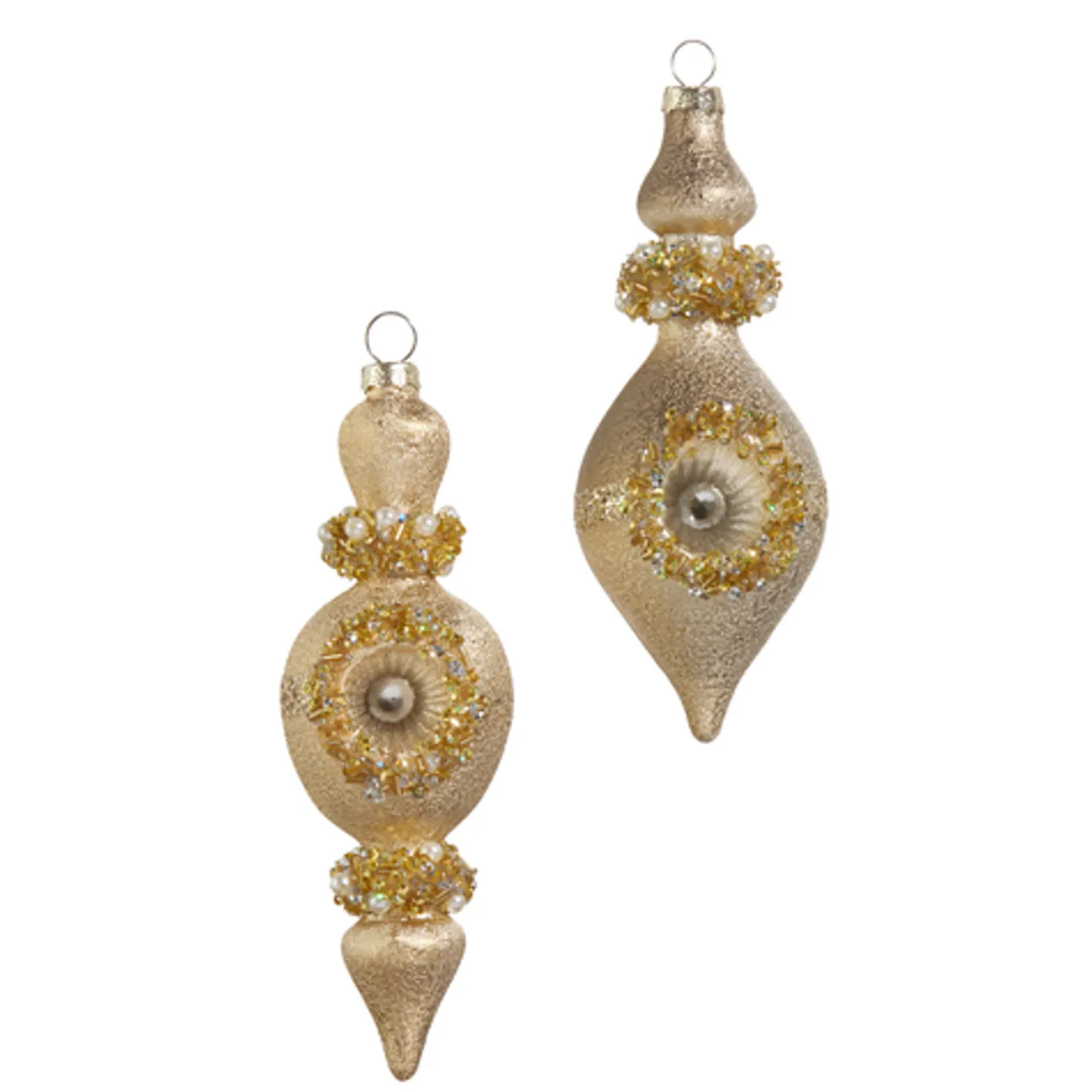 Raz 6.25" Vintage Inspired Gold Glass Final Christmas Ornament with Reflectors 4424661