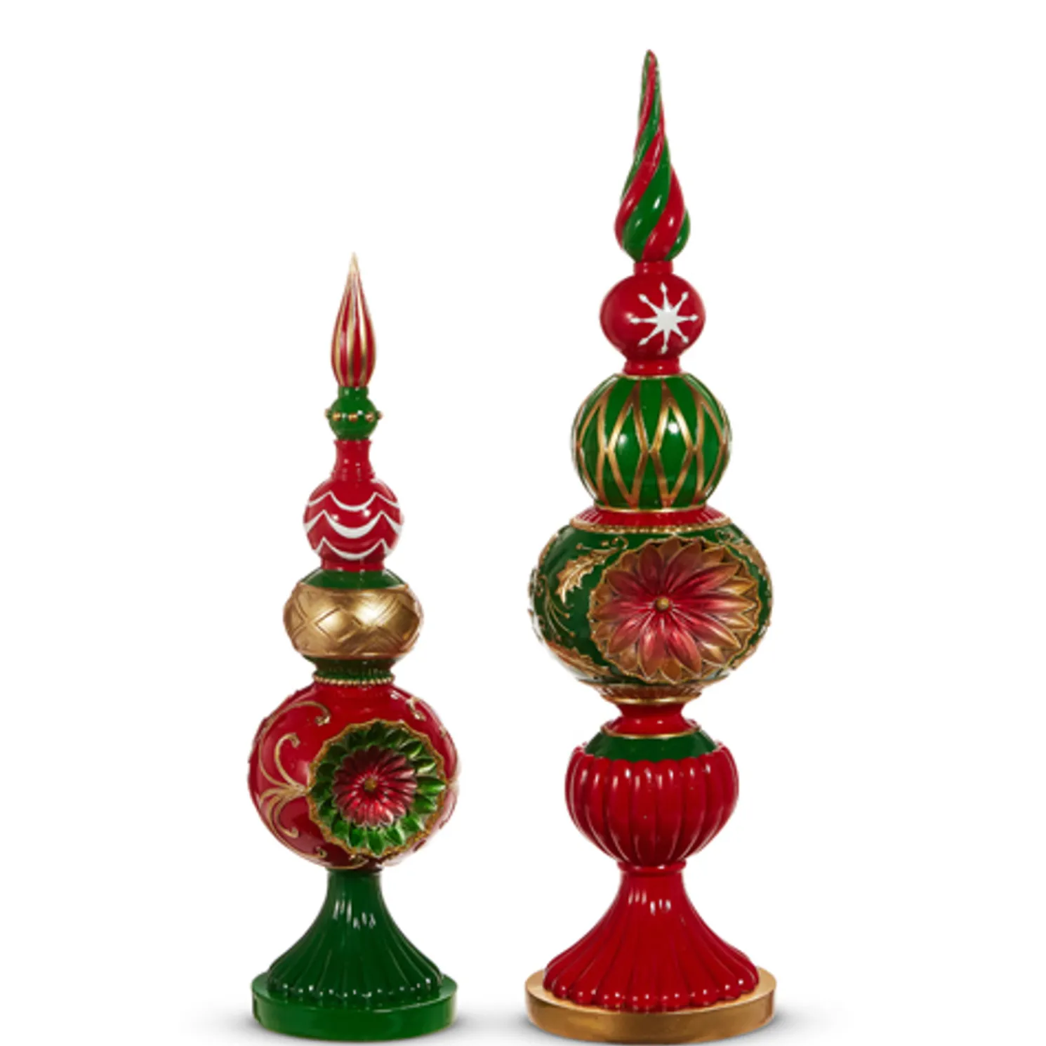 Raz 20" Vintage Red and Green Finials Christmas Decoration 4530529
