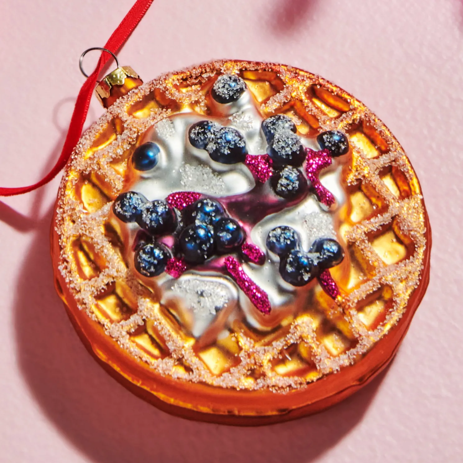 Raz 4" Waffle Glass Christmas Ornament 4520896