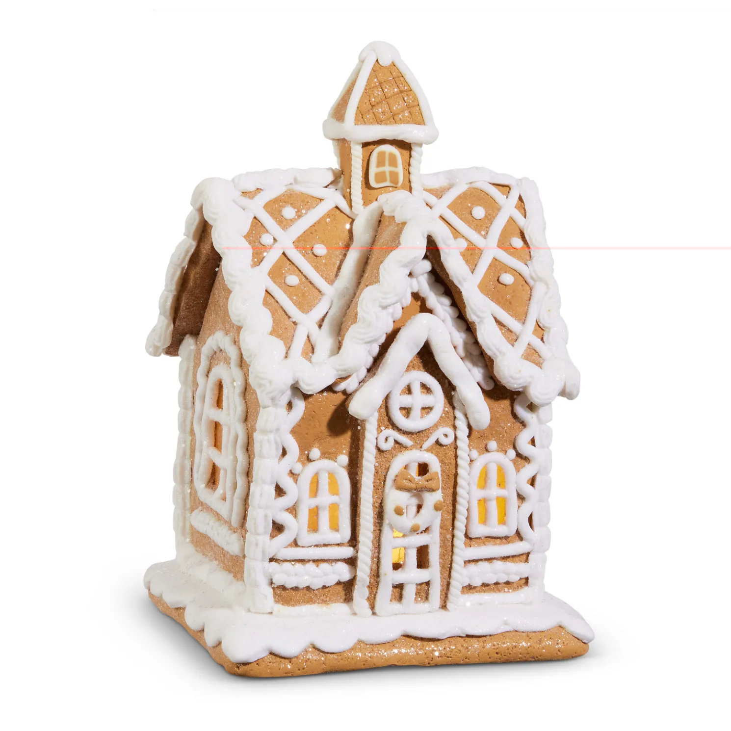 Raz 7.75" White and Brown Lighted Gingerbread House 4416148