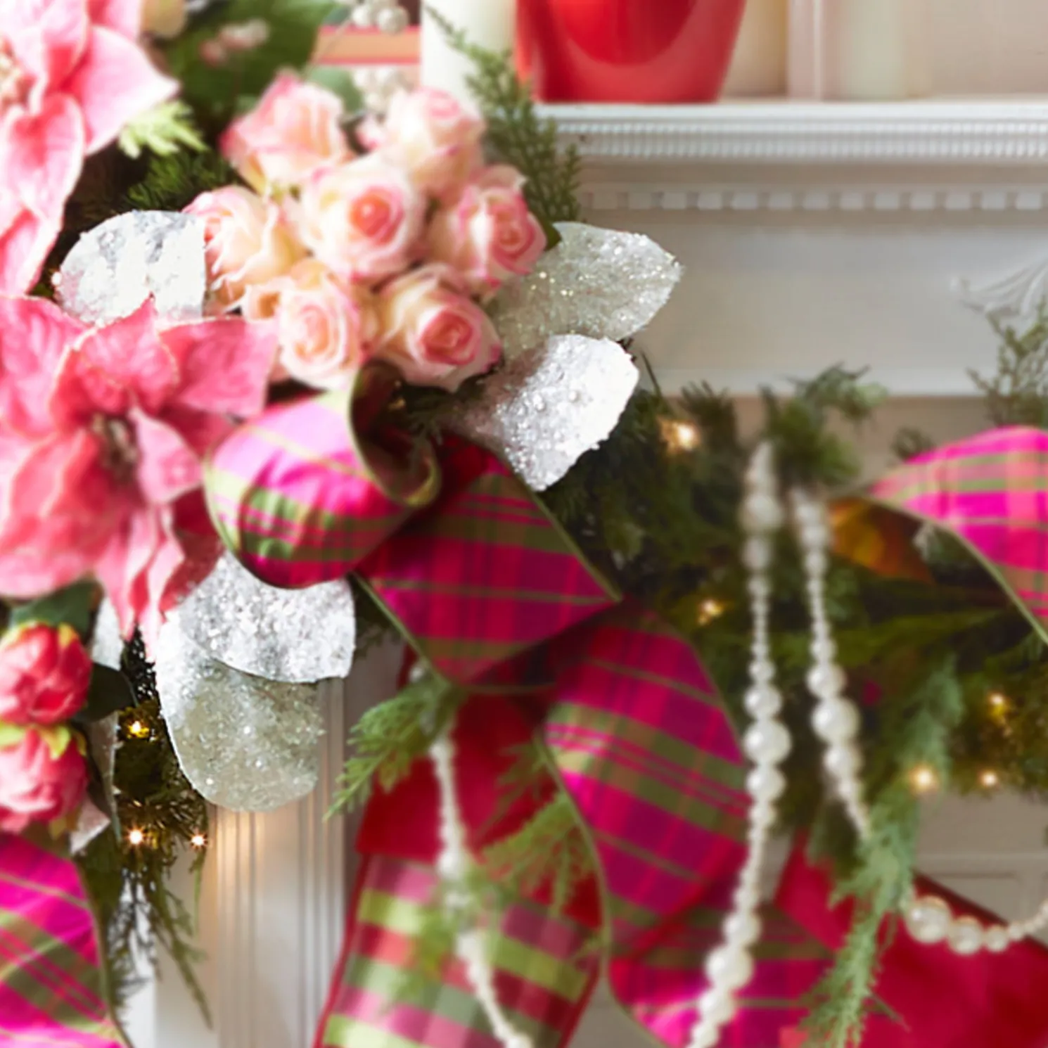 Raz 23" White Glitter Magnolia Leaf Christmas Tree Spray F4206774