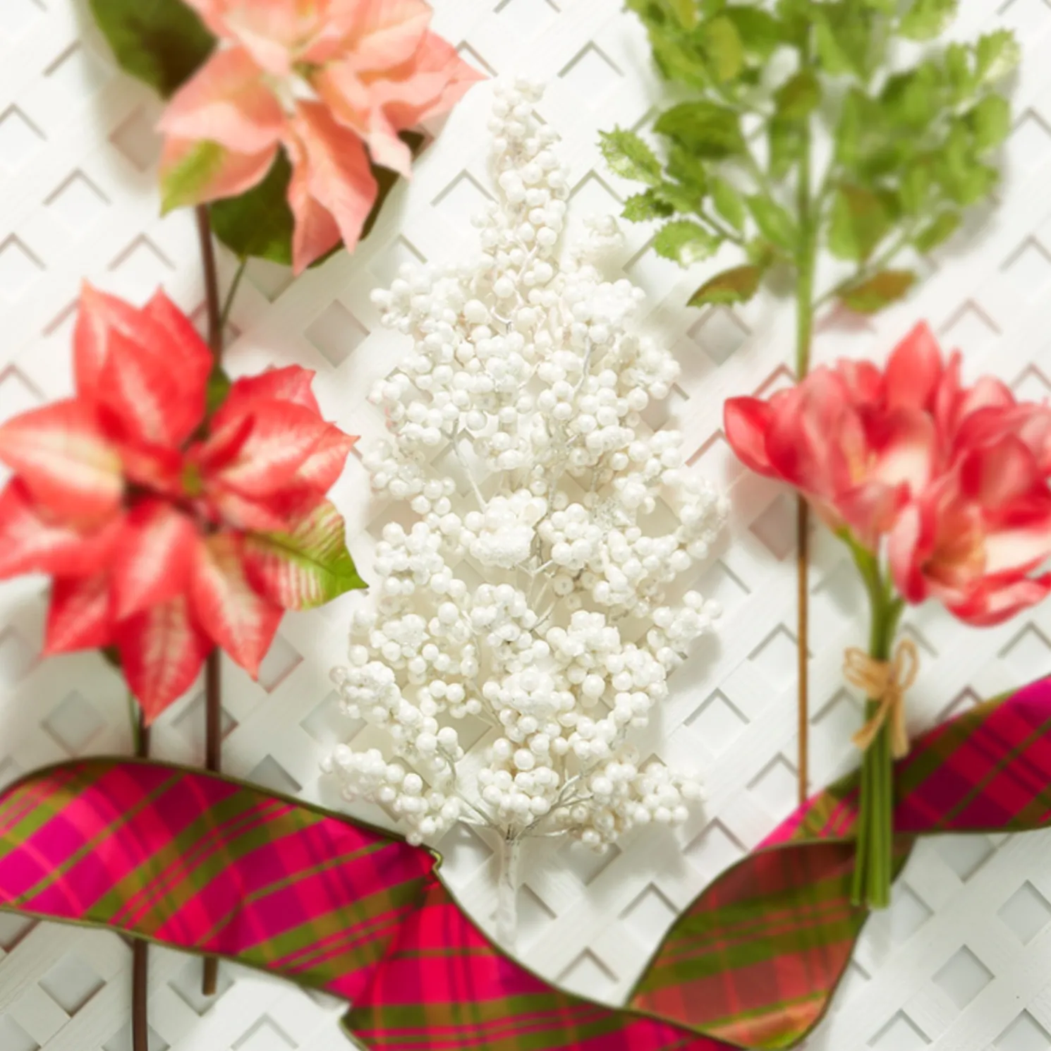 Raz 32" White Glittered Berry Cluster Christmas Tree Spray F4302392
