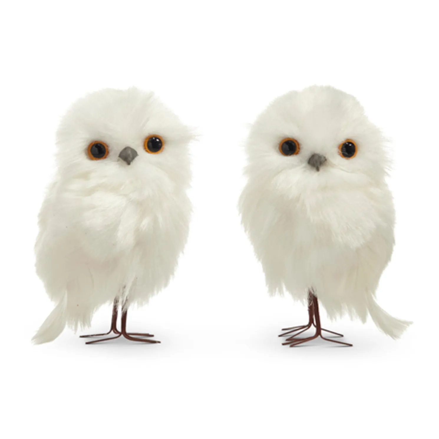 Raz 4.5" White Owl Christmas Ornament Set of 2 4403451
