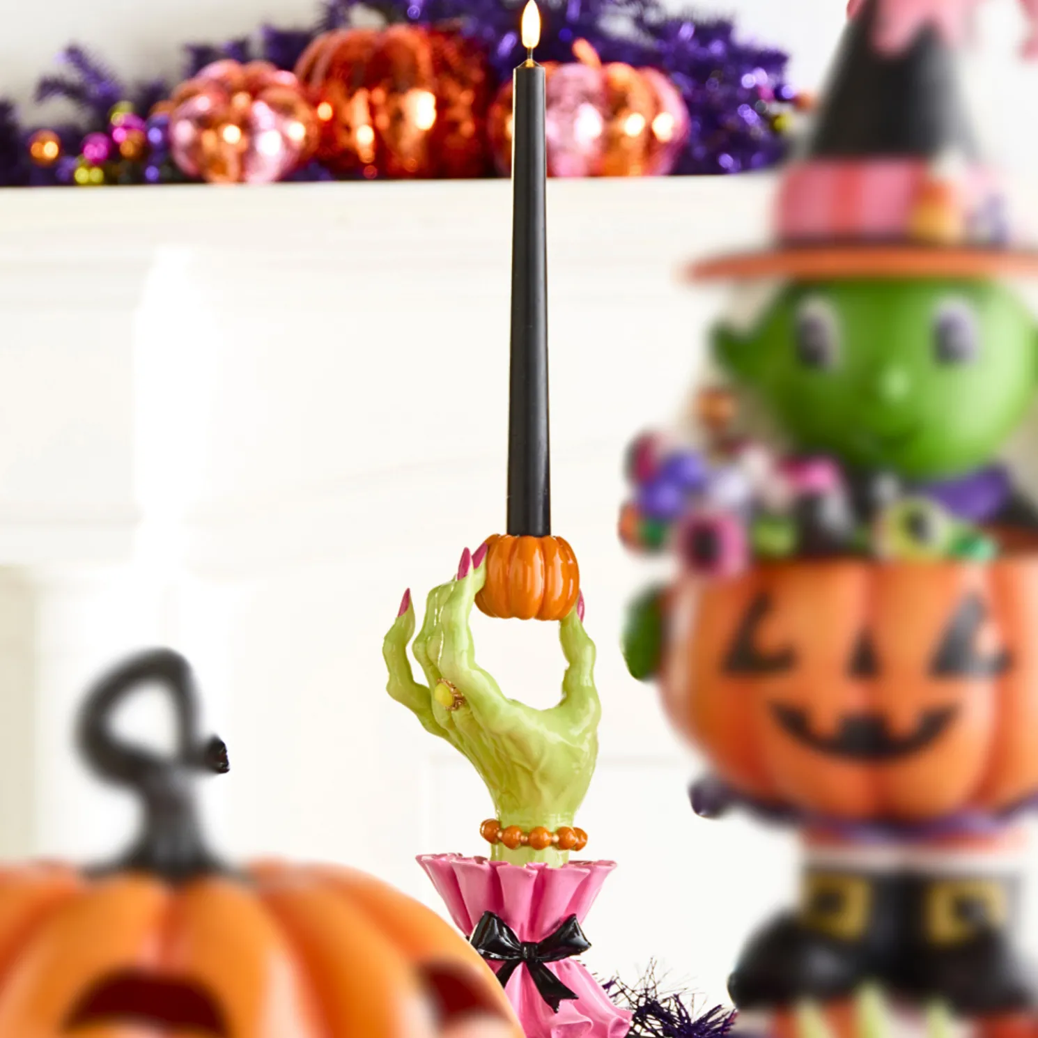 Raz 10" Witch Hand Candle Stick Halloween Decoration 4510462