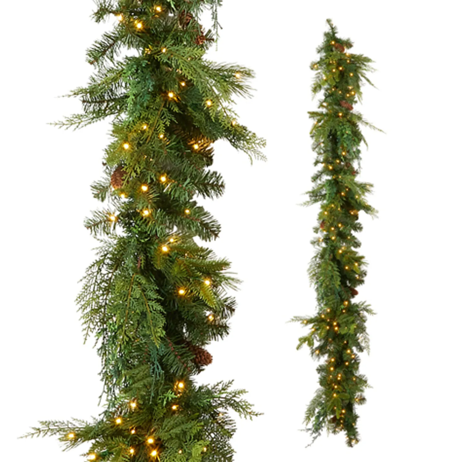 Raz 6.5' x 14" Pre-Lit Blue Ridge Mountain Pine Real Feel Christmas Garland G4409589