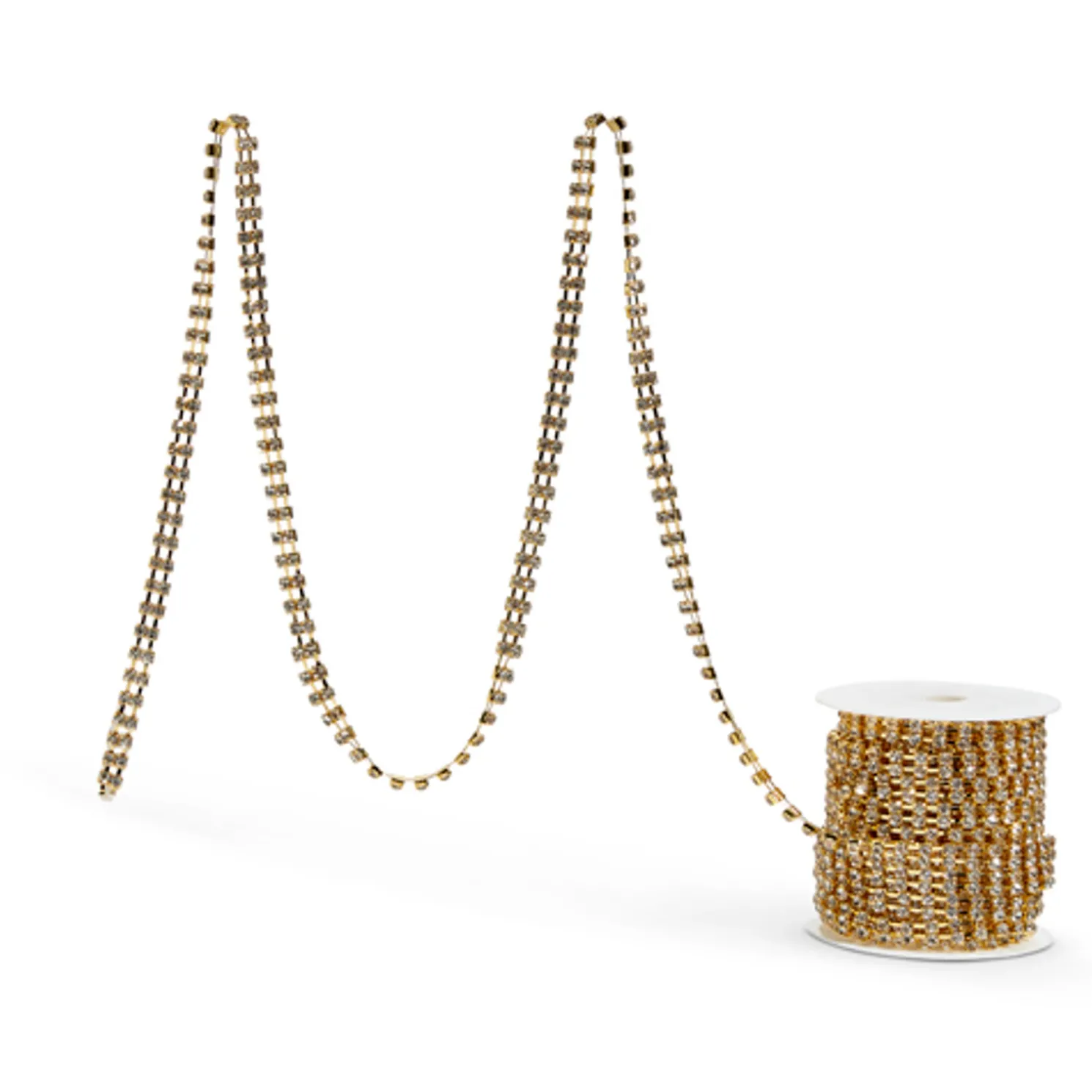 Raz 10 yds Gold Rhinestone Christmas Tree Garland G4402324