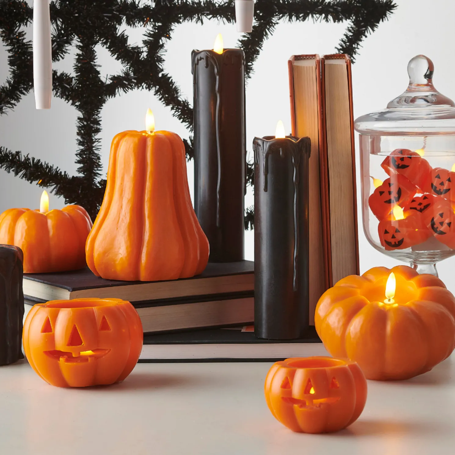 Raz Battery Operated Halloween Pumpkin Candles