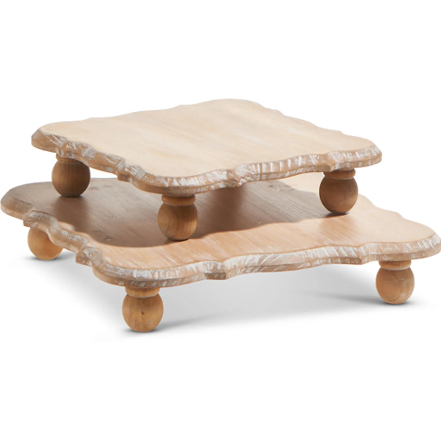 Raz Brown White Washed Square Riser Christmas Decoration 4328020