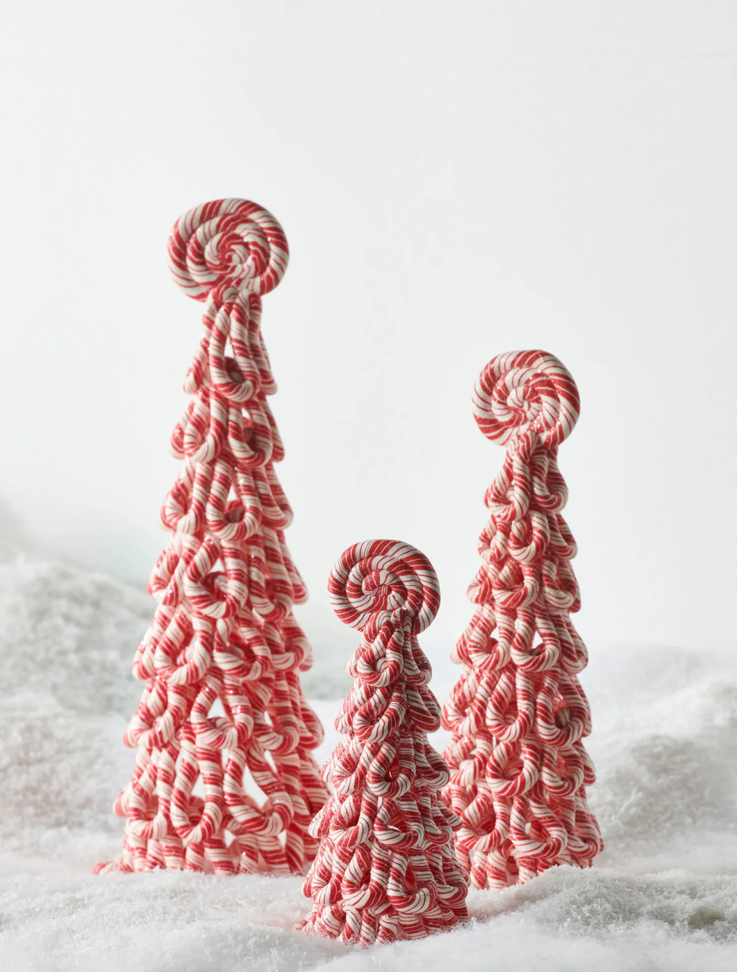 Raz Claydough Peppermint Candy Tree Christmas Figure Set of 3 3116231