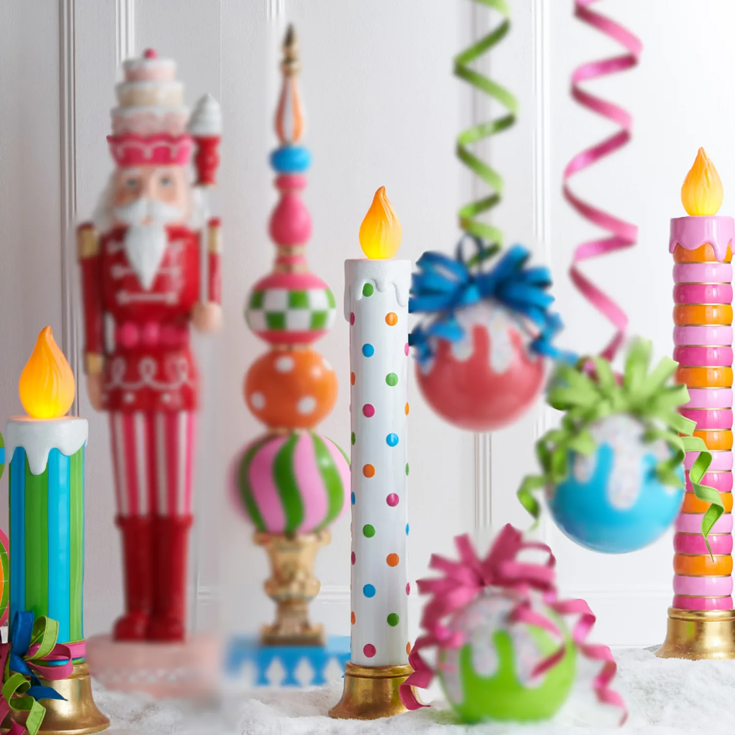 Raz Colorful Battery Operated Large Candle Christmas Decoration