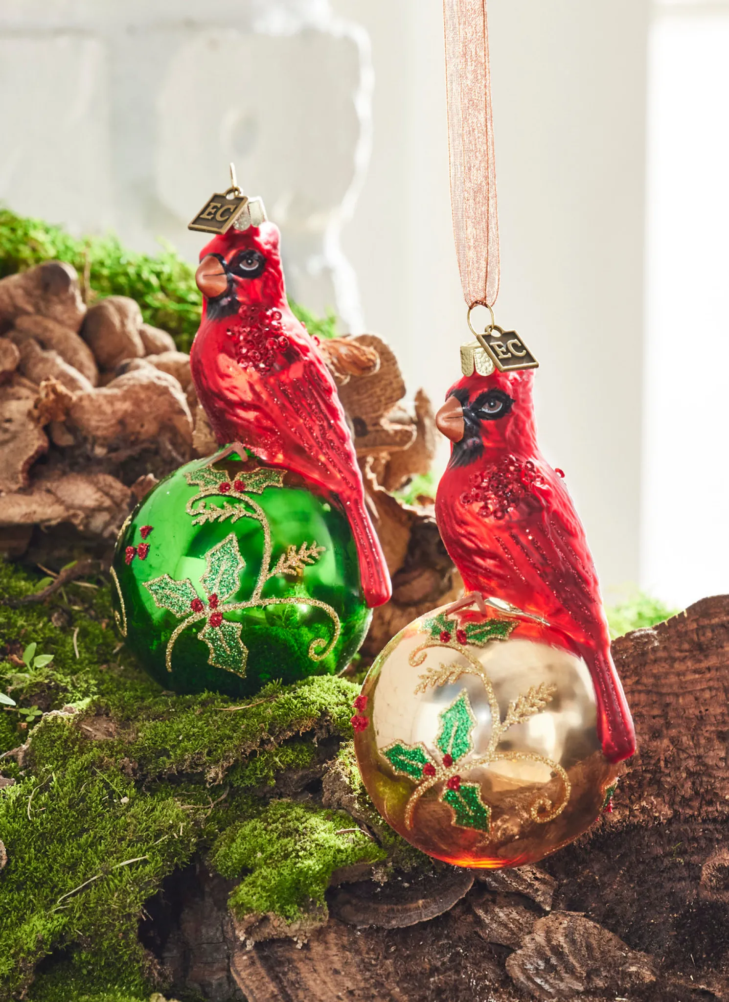 Raz Eric Cortina 5" Elegant Cardinal Glass Christmas Ornament 4353115