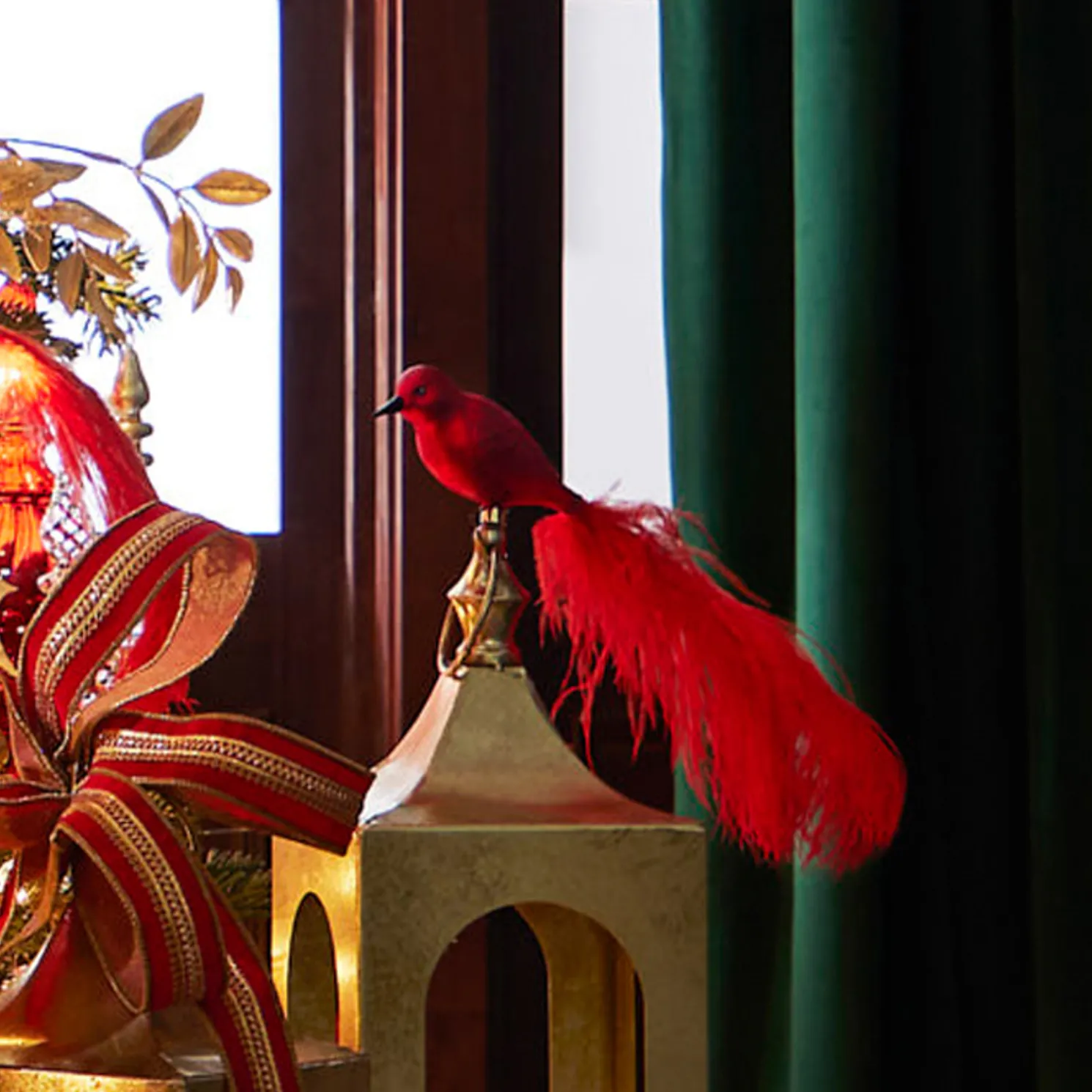 Raz Eric Cortina 12" Clip-On Red Feathered Bird Glass Christmas Ornament 4353100