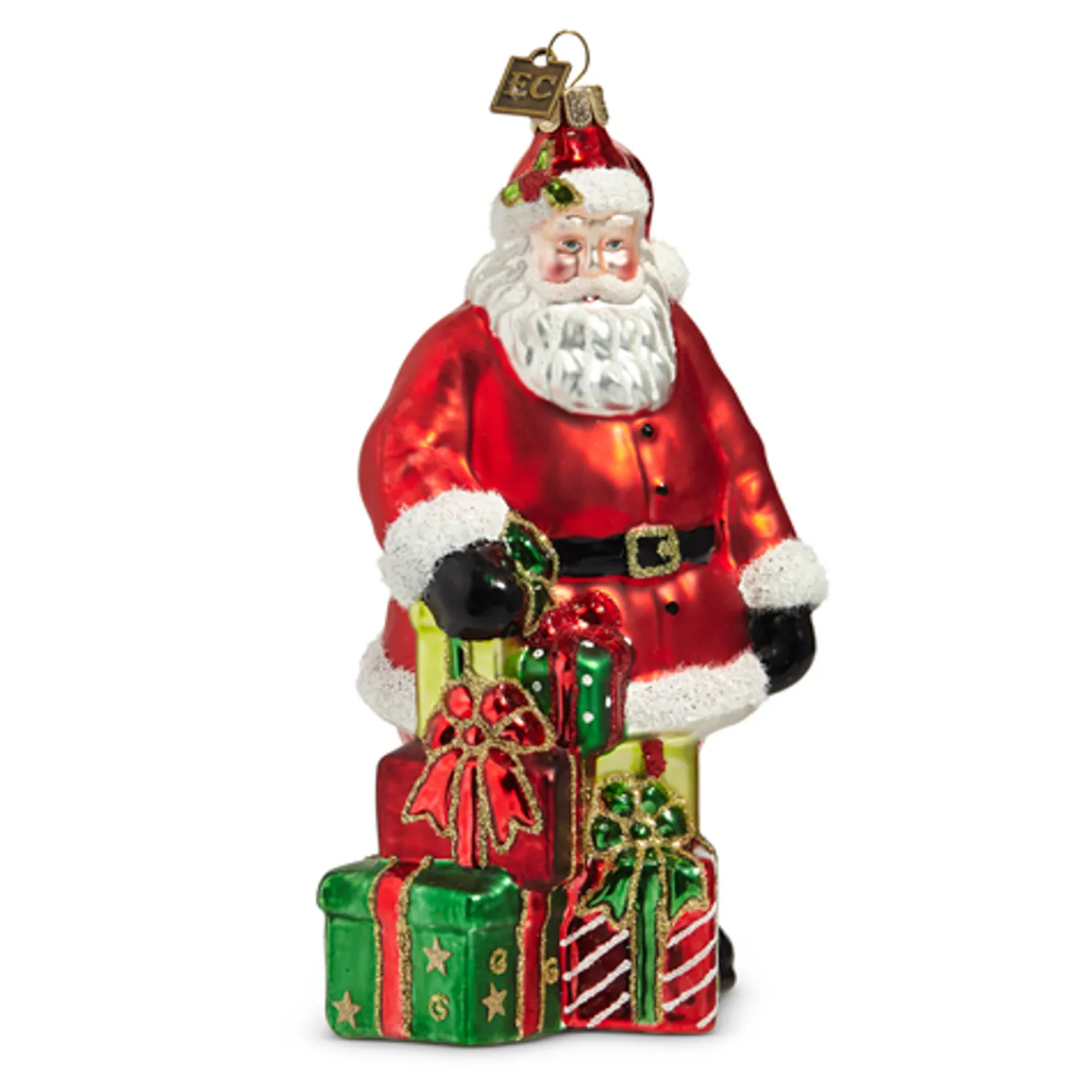 Raz Eric Cortina 6.5" Special Delivery Santa Glass Christmas Ornament 4453161