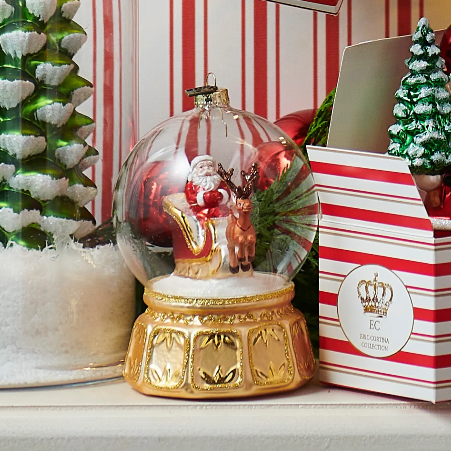 Raz Eric Cortina 5.5" Snow Globe Express Glass Christmas Ornament 4553106