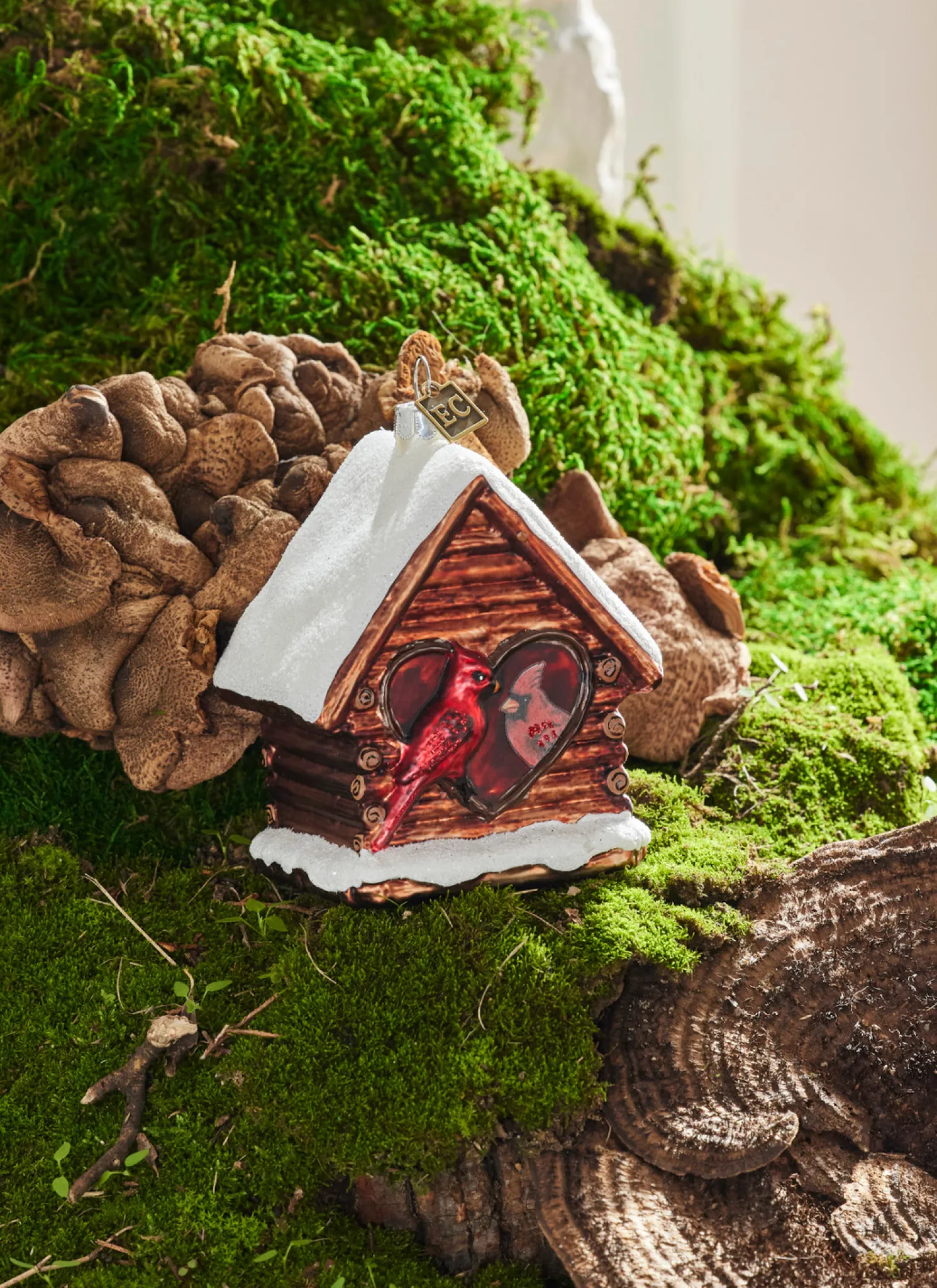 Raz Eric Cortina 4" Home Sweet Home Cardinal Glass Christmas Ornament 4353113