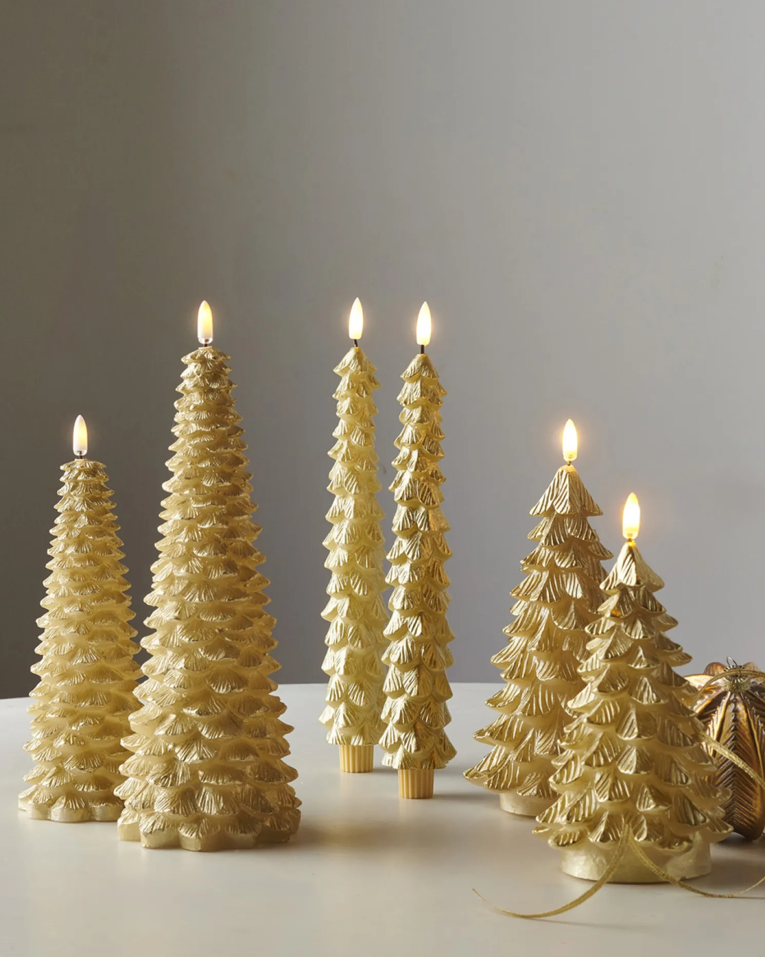 Raz Gold Tree Flameless Candles