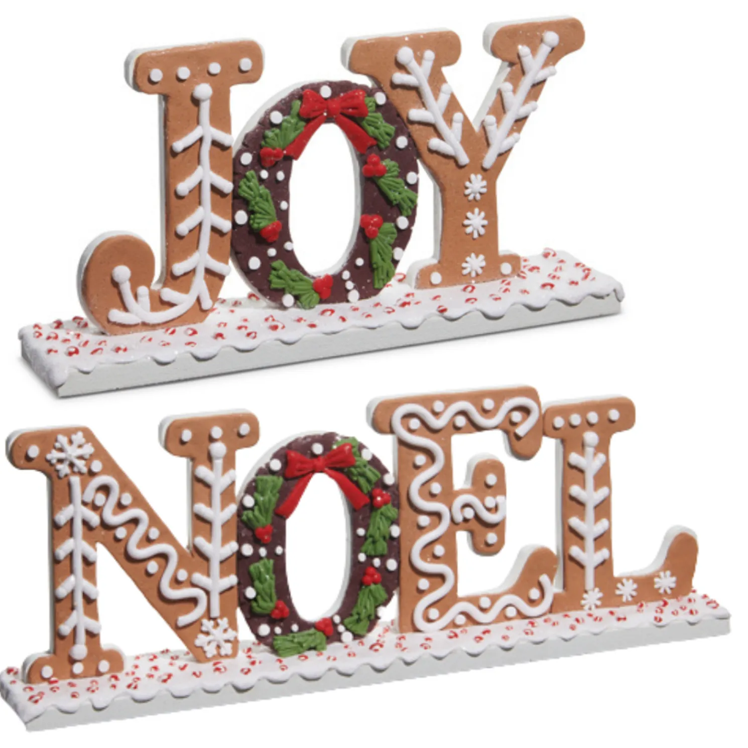 Raz JOY or NOEL Gingerbread Christmas Sign