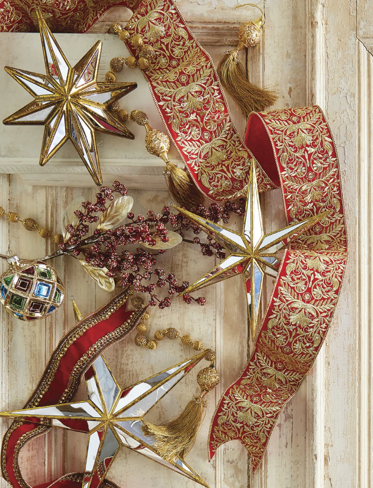 Raz Large Gold Mirrored Star Christmas Ornament