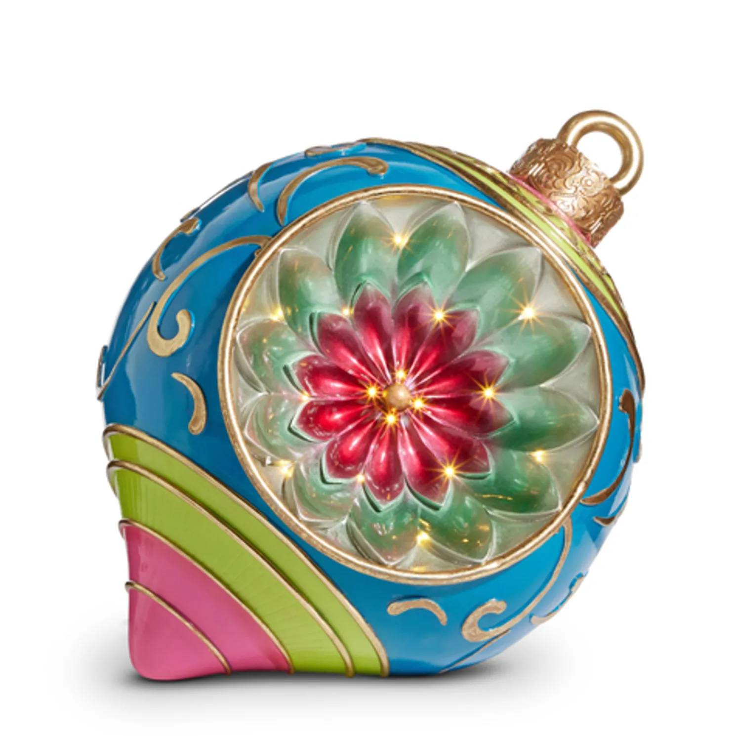 Raz Large Retro Reflector Ornament Lighted Christmas Decoration