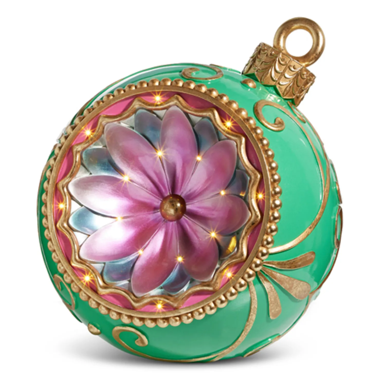 Raz Large Retro Reflector Ornament Lighted Christmas Decoration