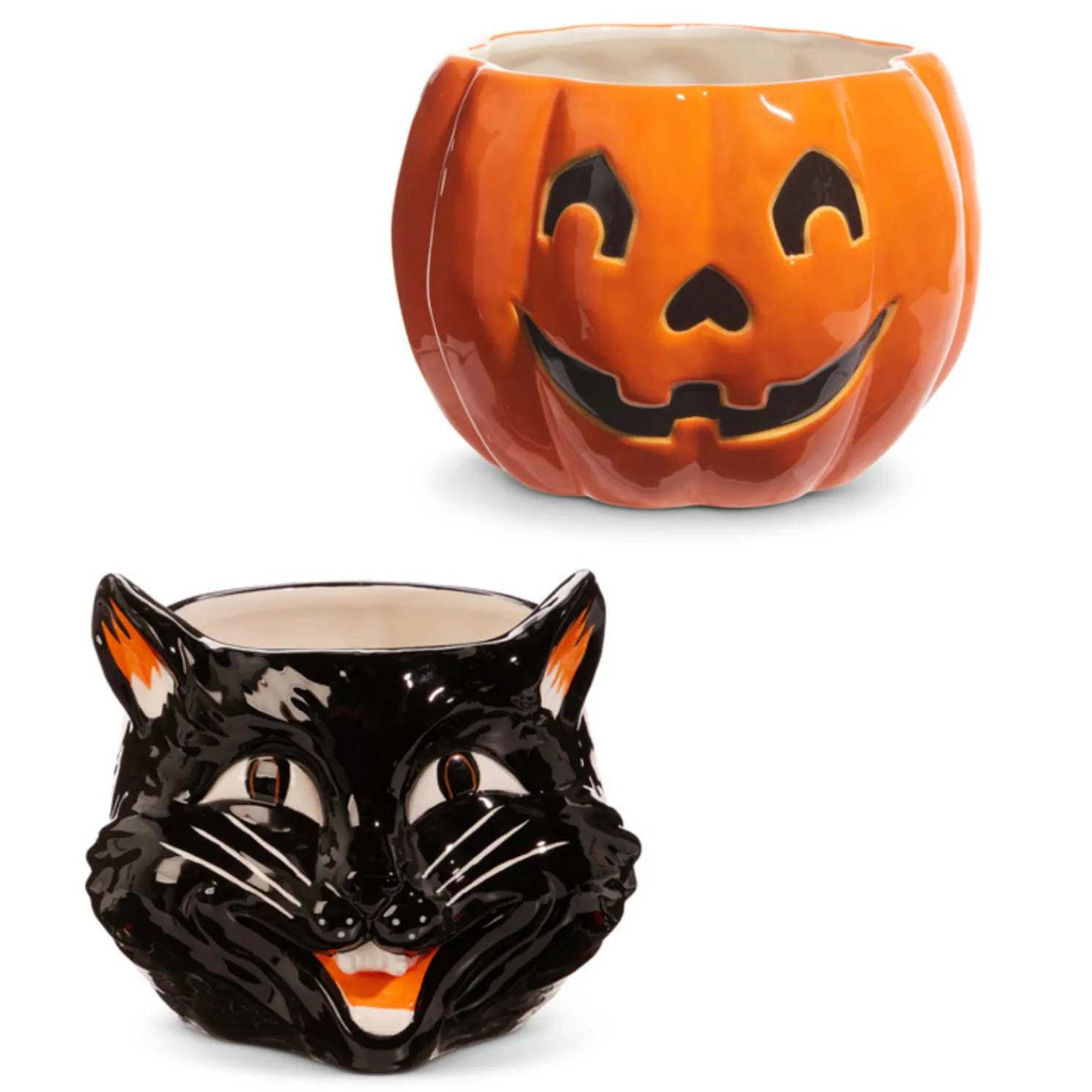 Raz Scaredy Cat or Jack O Lantern Container Halloween Decoration
