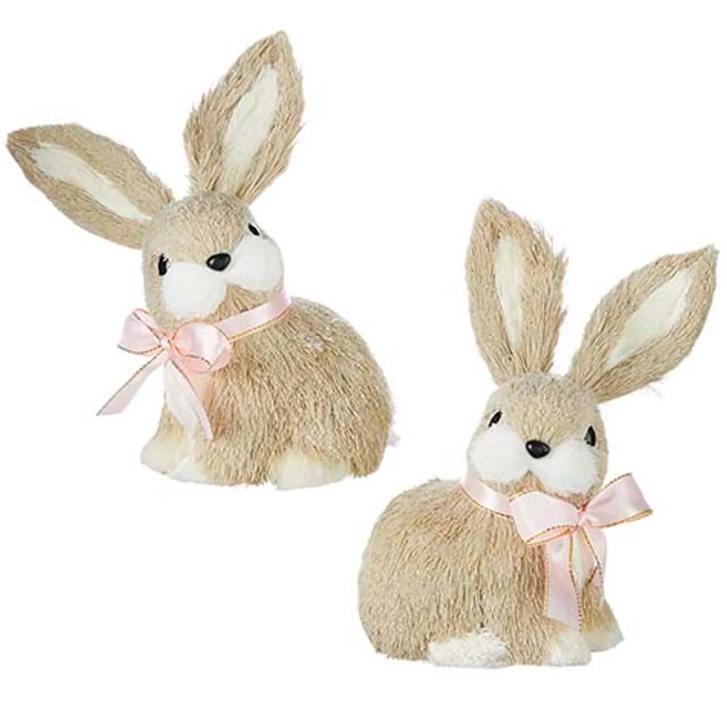 Raz Set of 2 7" Sisal Bunny Decorations 4253304