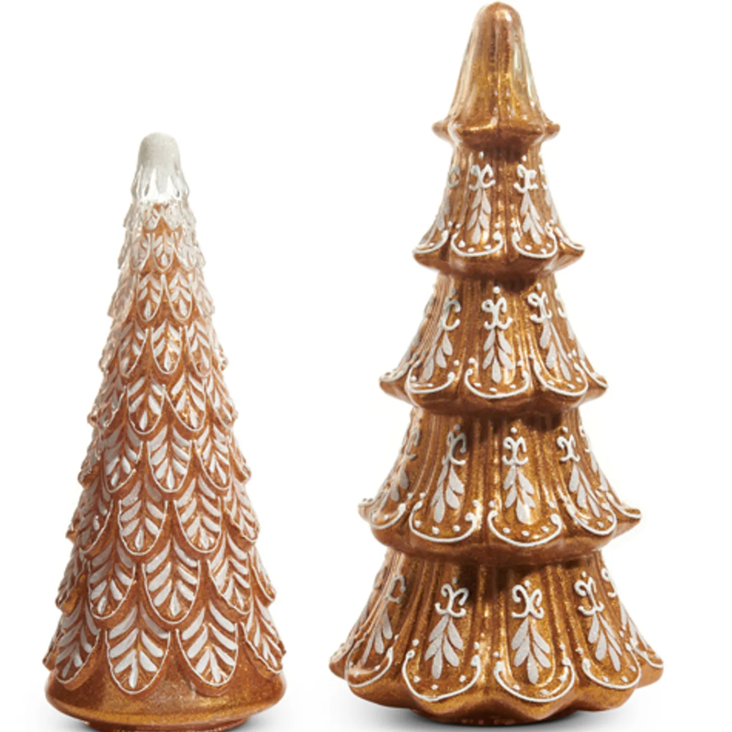 Raz Set of 2 Ornate Glass Gingerbread Trees 4512515