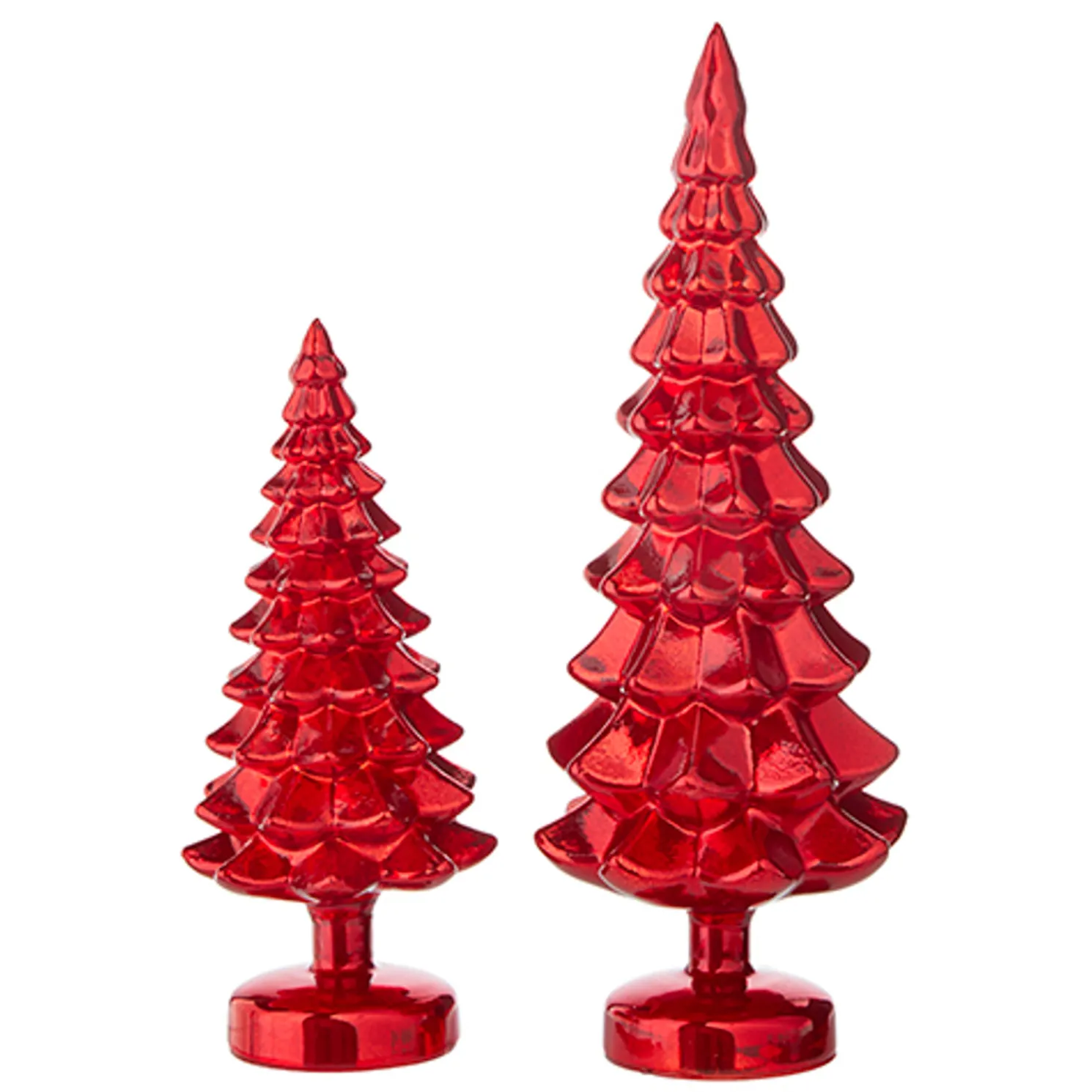 Raz Set of 2 Red Glass Christmas Tree Decoration 4222939