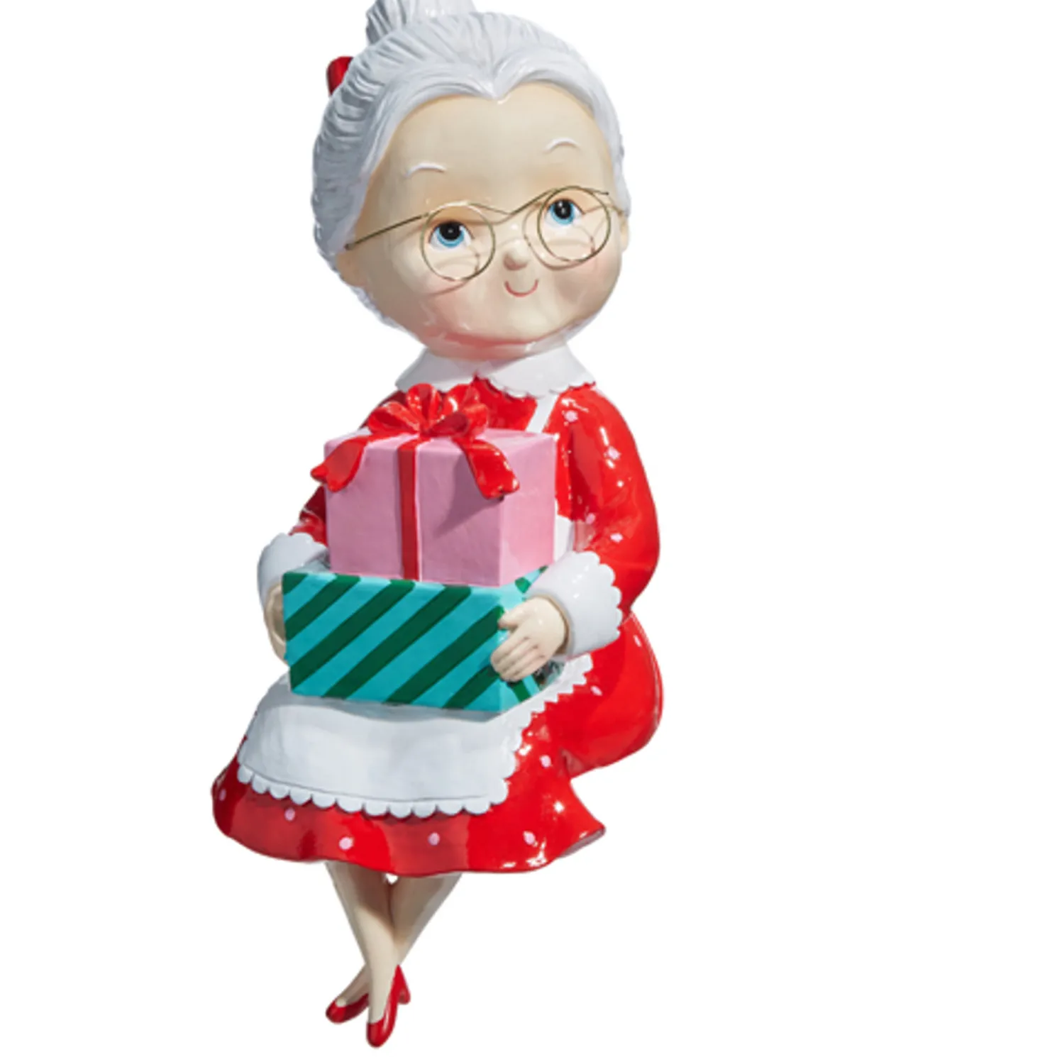Raz Sitting Retro Santa or Mrs. Claus Christmas Decoration
