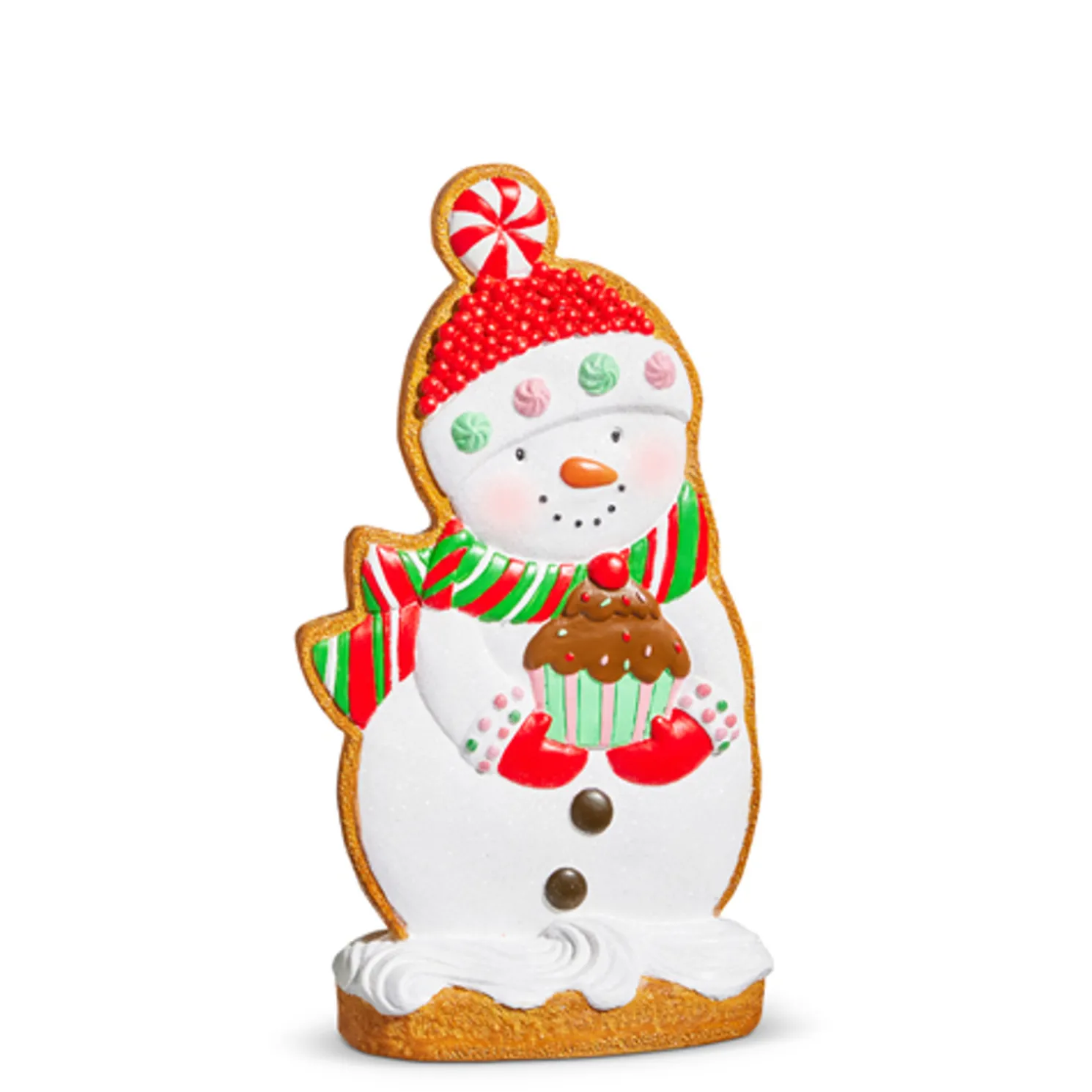 Raz Standing Christmas Gingerbread Cookie Snowman Figure