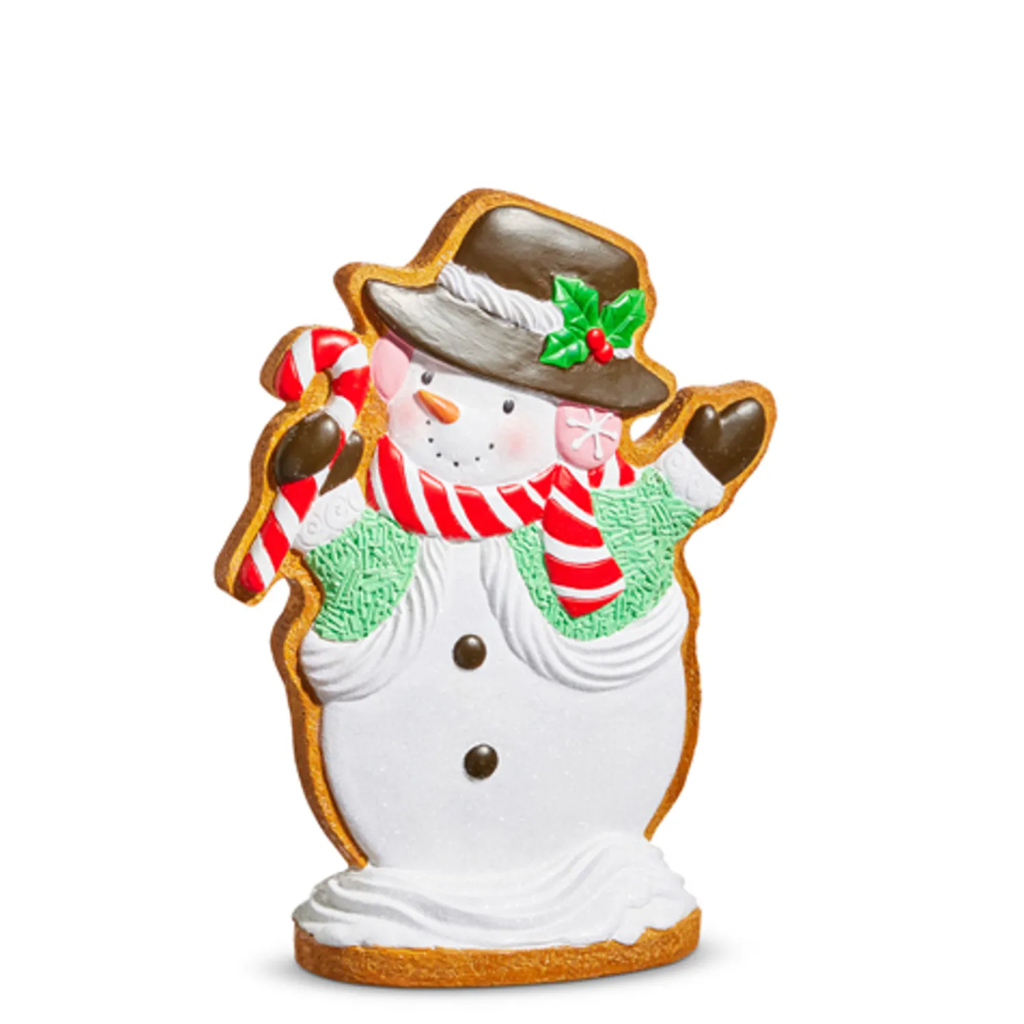 Raz Standing Christmas Gingerbread Cookie Snowman Figure