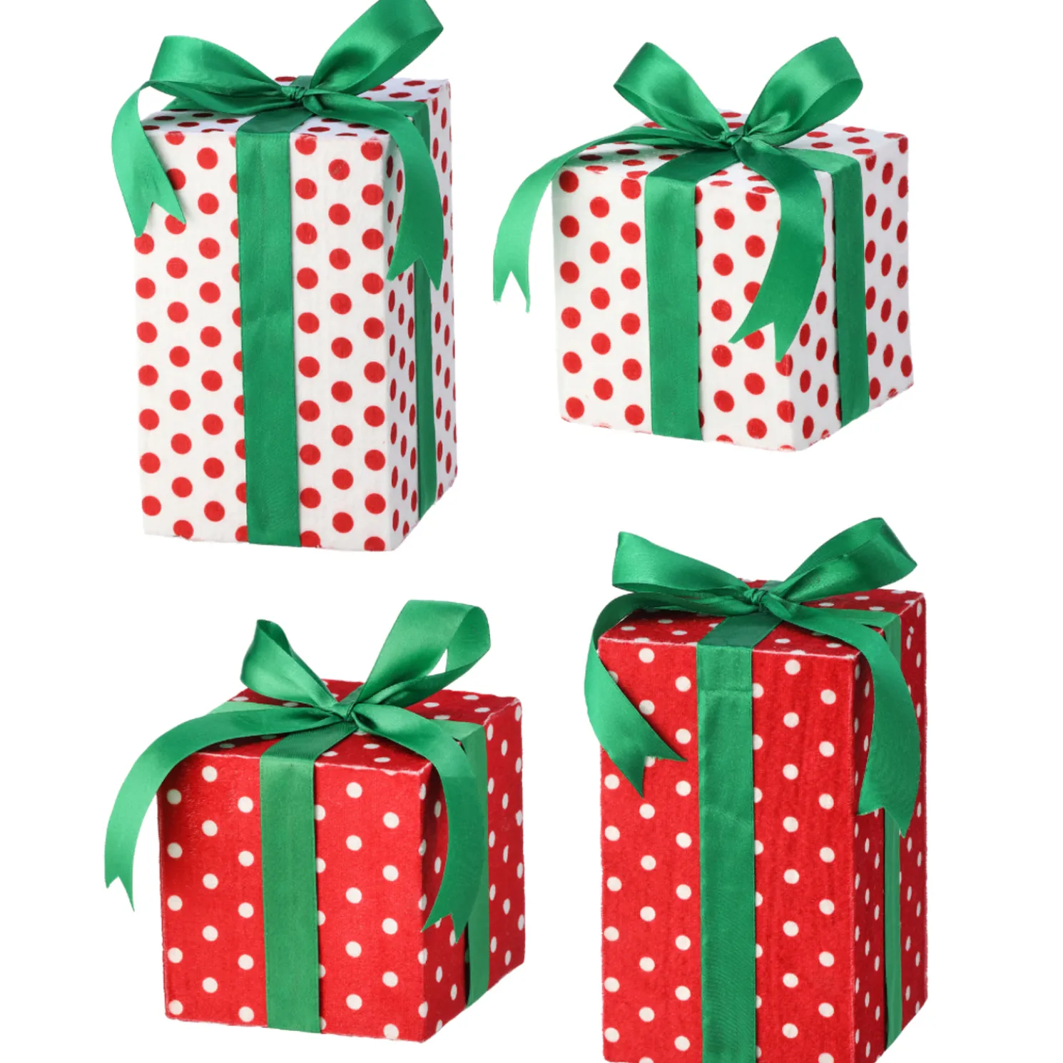 Regency 5" or 8" Red and White Polka Dot Gift Box Christmas Decoration