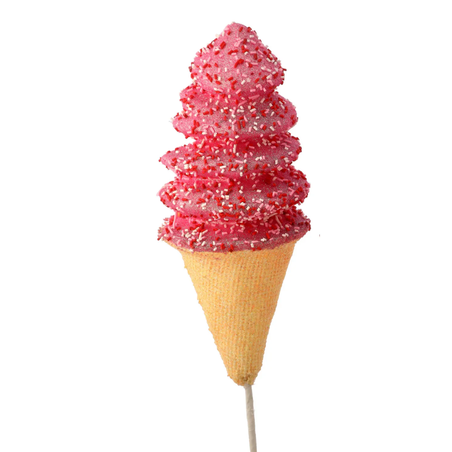 Regency 16" Red and Pink Ice Cream Cone with Sprinkles Christmas Tree Pick MTX73570