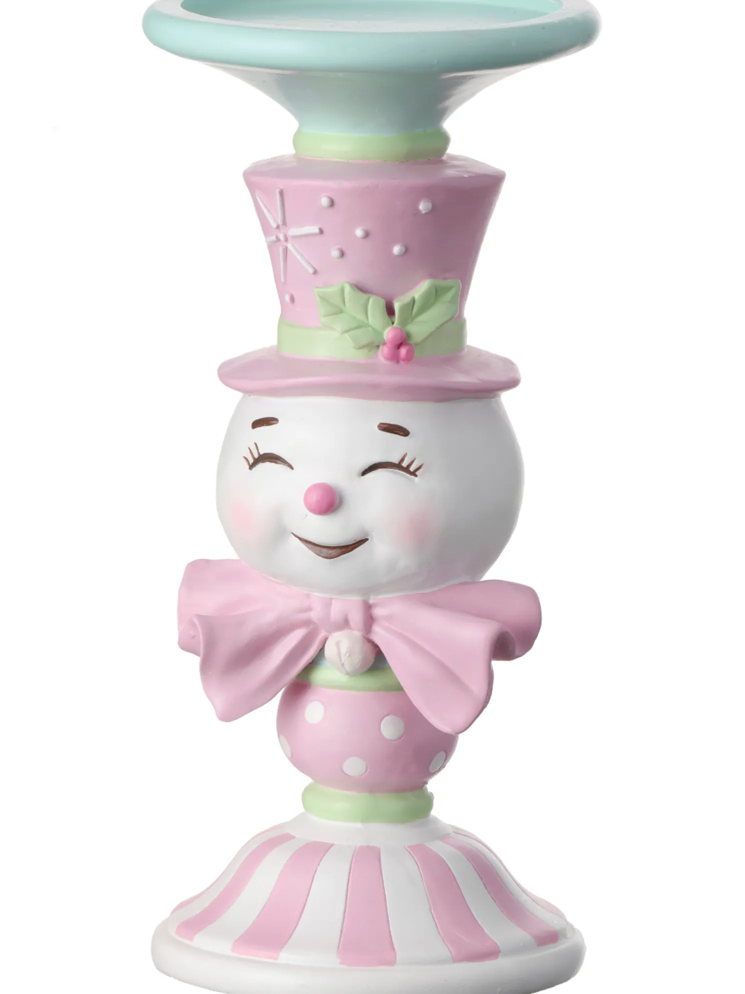 Regency Candy Snowman or Santa Candle Stand Christmas Candle Holder