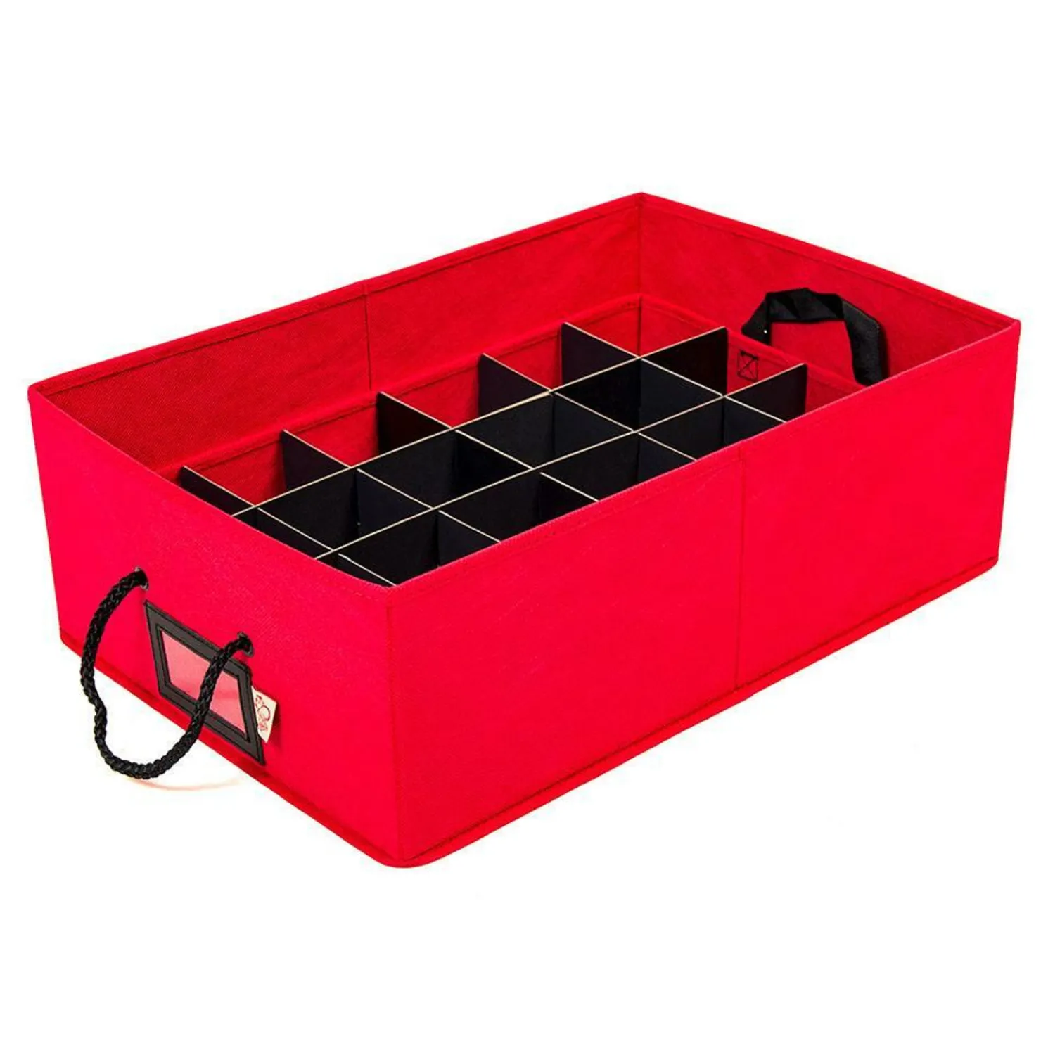 Santa's Bags Red 2 Tray Lid Top Christmas Ornament Storage SB-10453-RED