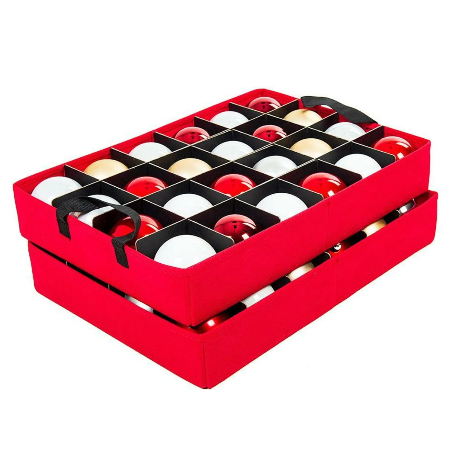 Santa's Bags Red 2 Tray Lid Top Christmas Ornament Storage SB-10453-RED