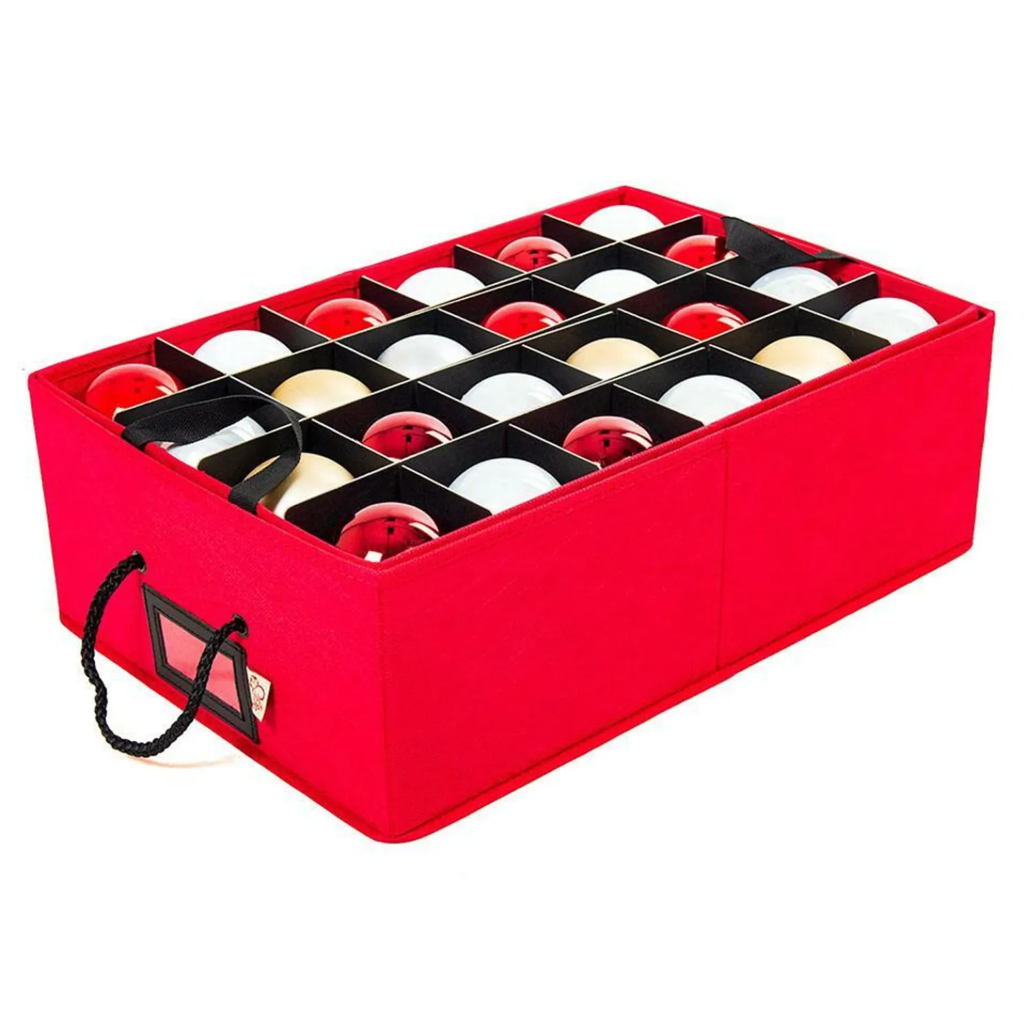 Santa's Bags Red 2 Tray Lid Top Christmas Ornament Storage SB-10453-RED